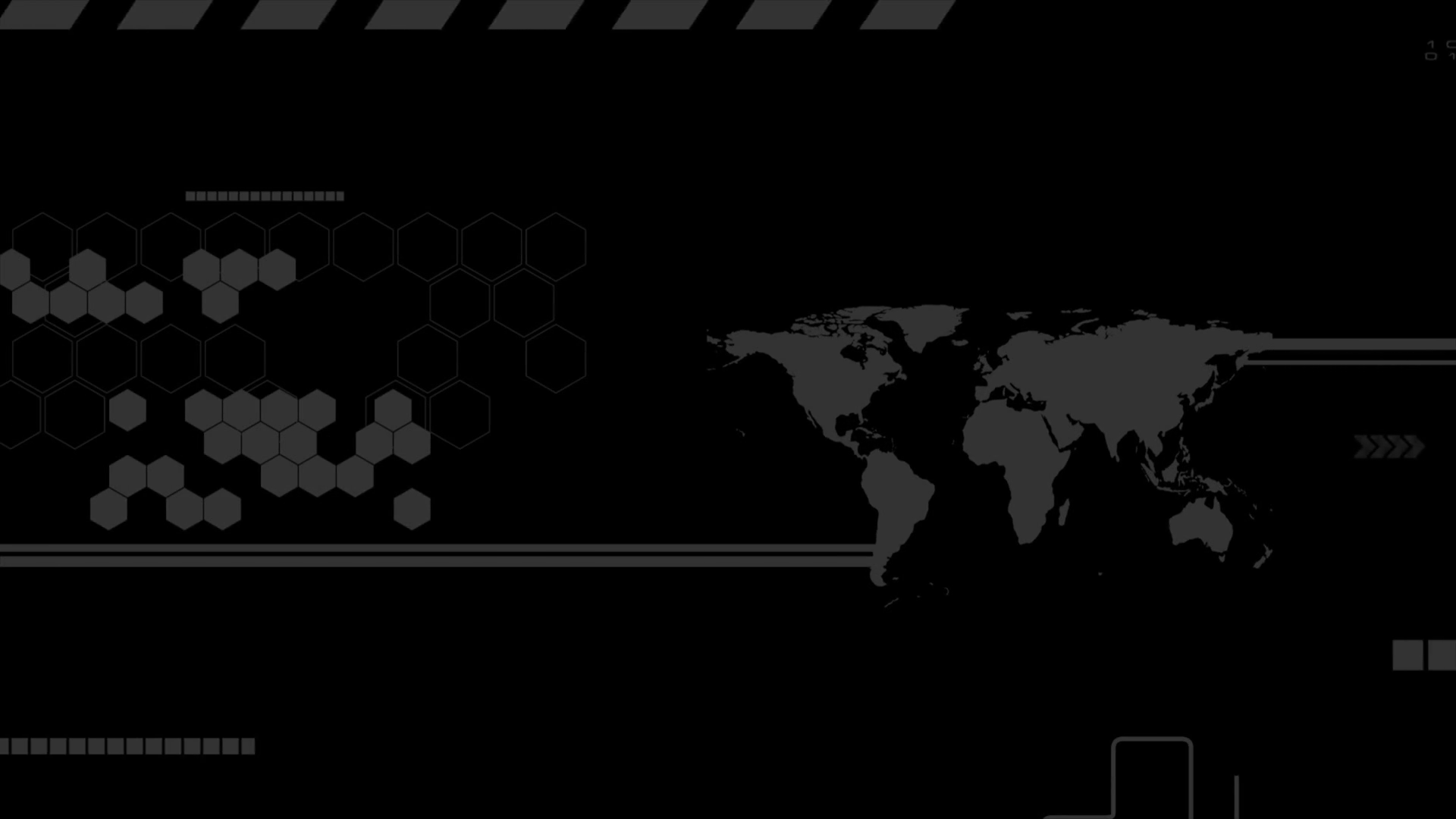Black Hi Tech Motion Background With World Map And Red Alert. Video