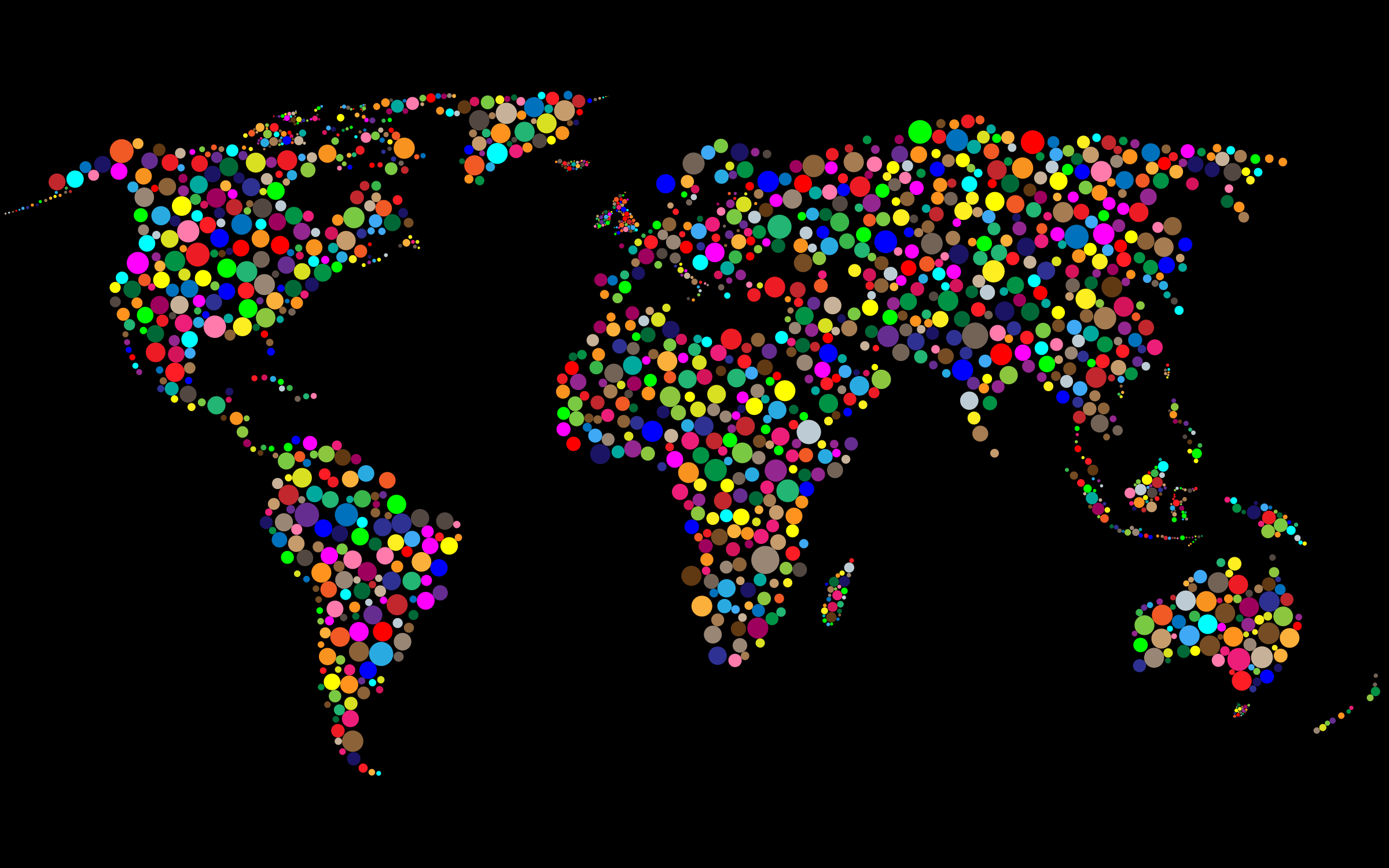 Colorful Circles World Map With Background 5 Icon PNG PNG