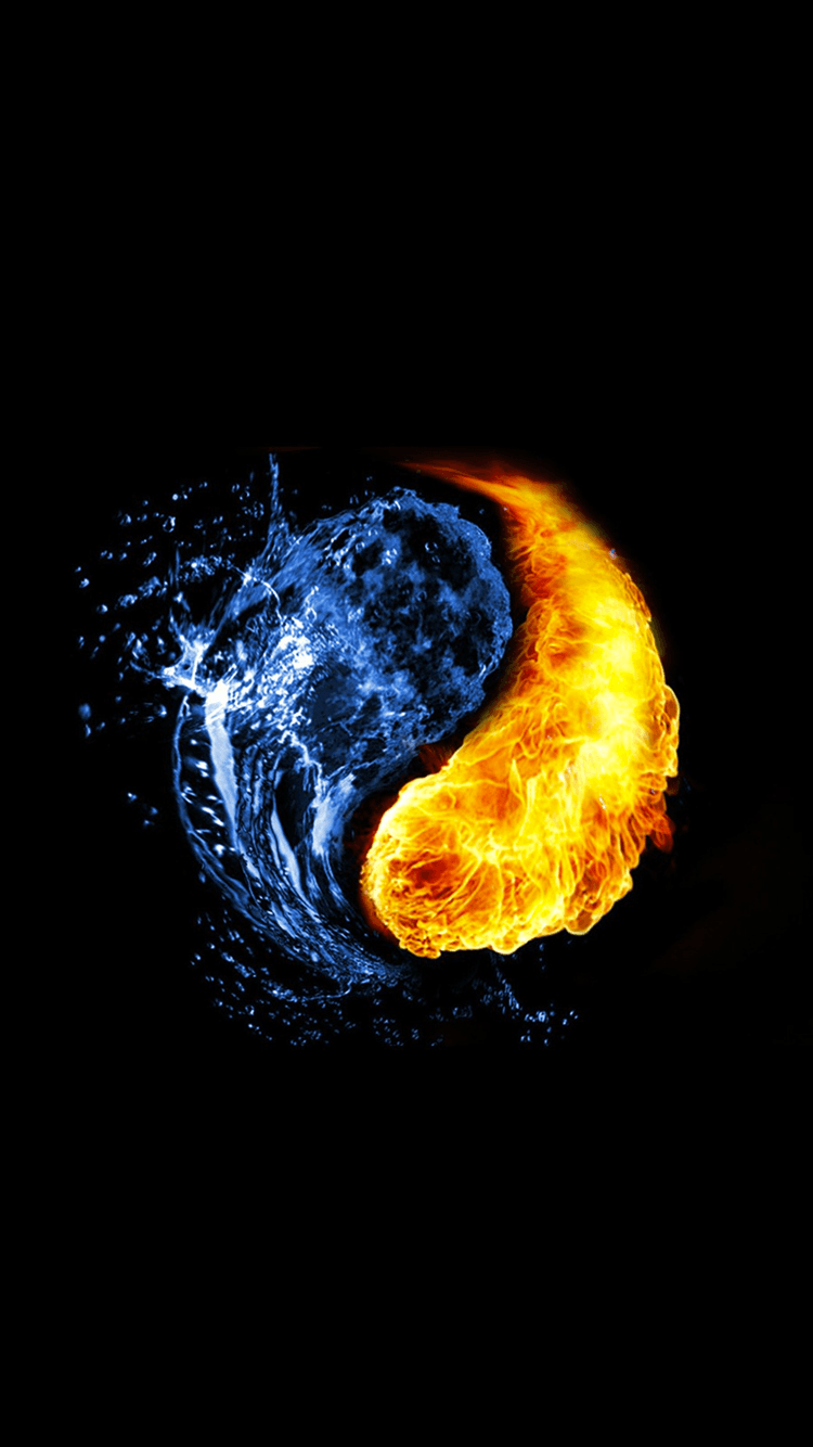 fire & water yin yang. iPhone wallpaper. ♥ iPhone Wallpaper
