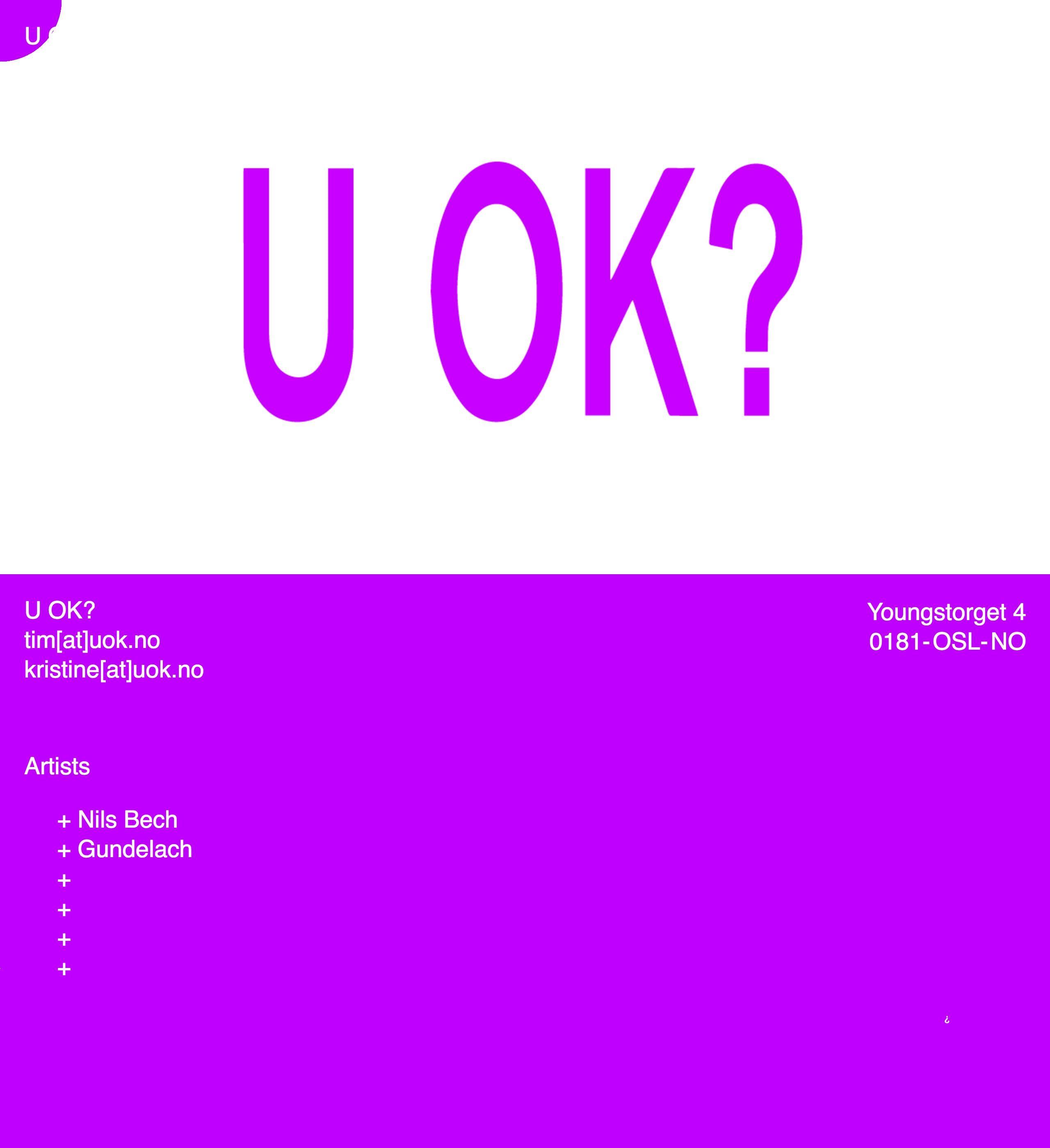 Arty One Pager for U OK? record label featuring an interactive
