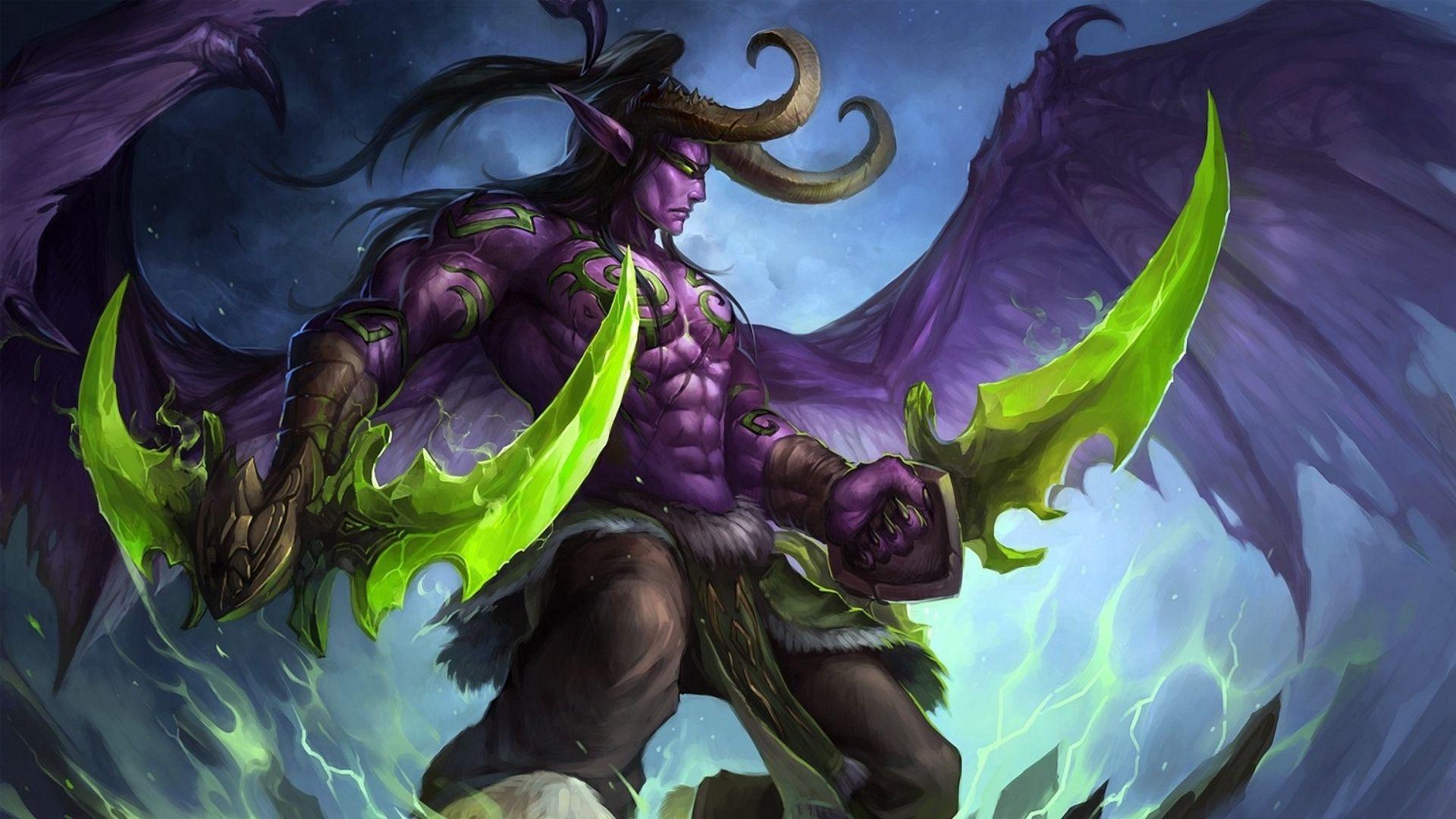 Download wallpaper 1920x1080 world of warcraft, illidan stormrage