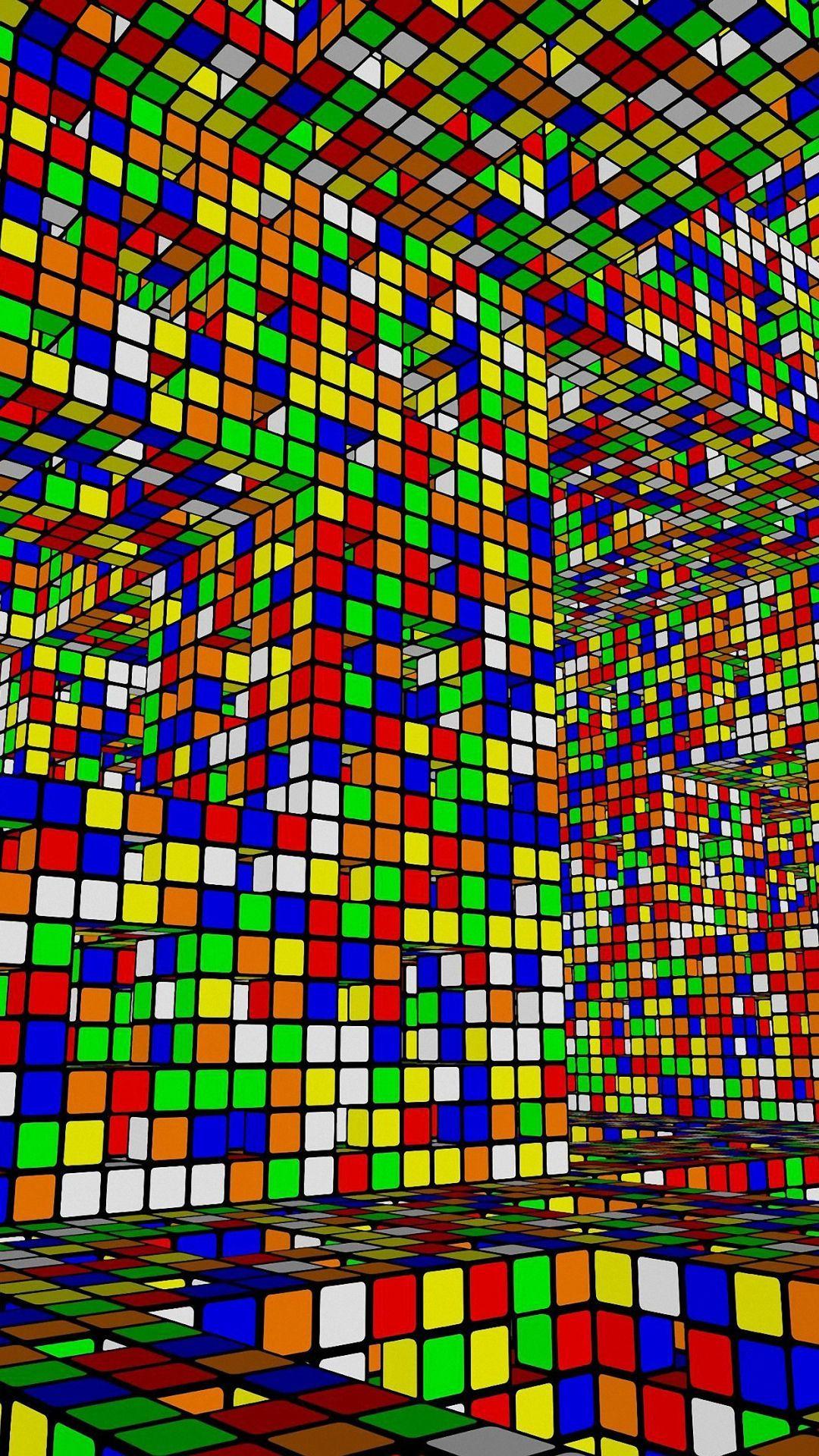 colorful 3D blocks design iphone 6 wallpaper HD. iPhone 6