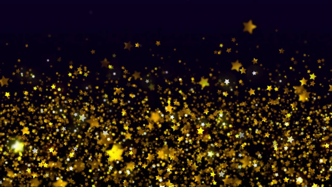 gold star loop on black background