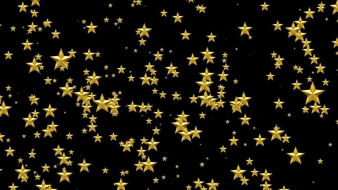 Golden Stars Black Background