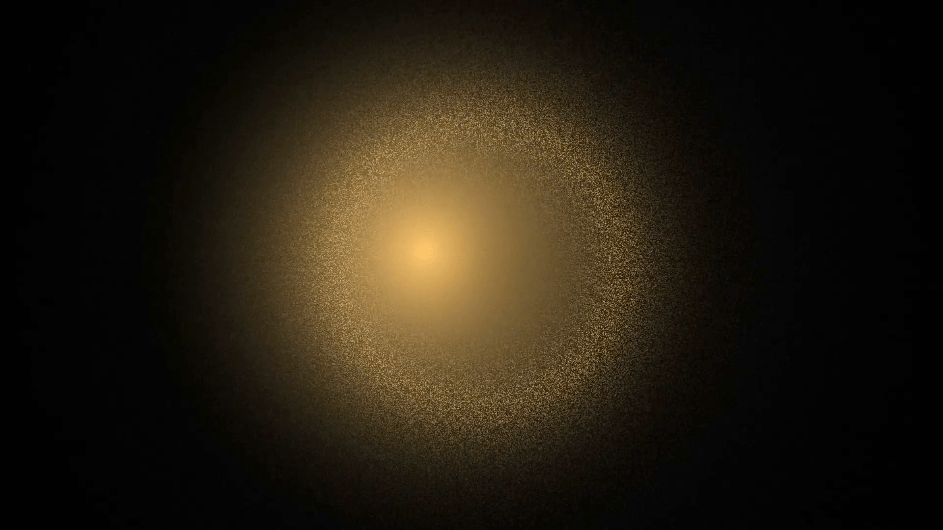 Golden sand in rotational motion with light, metallic yellow gold