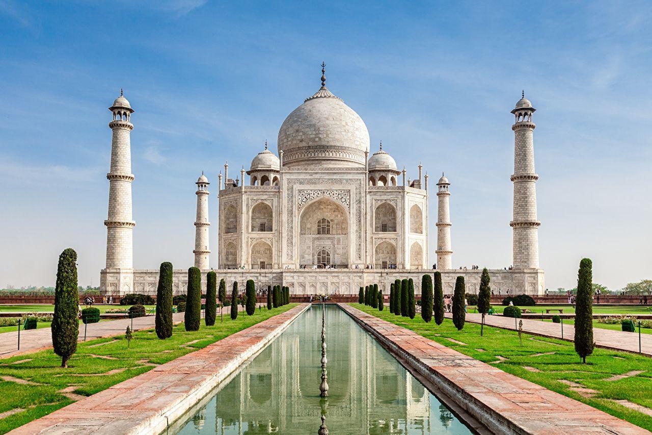 Wallpaper Taj Mahal Mosque Agra India Uttar Pradesh