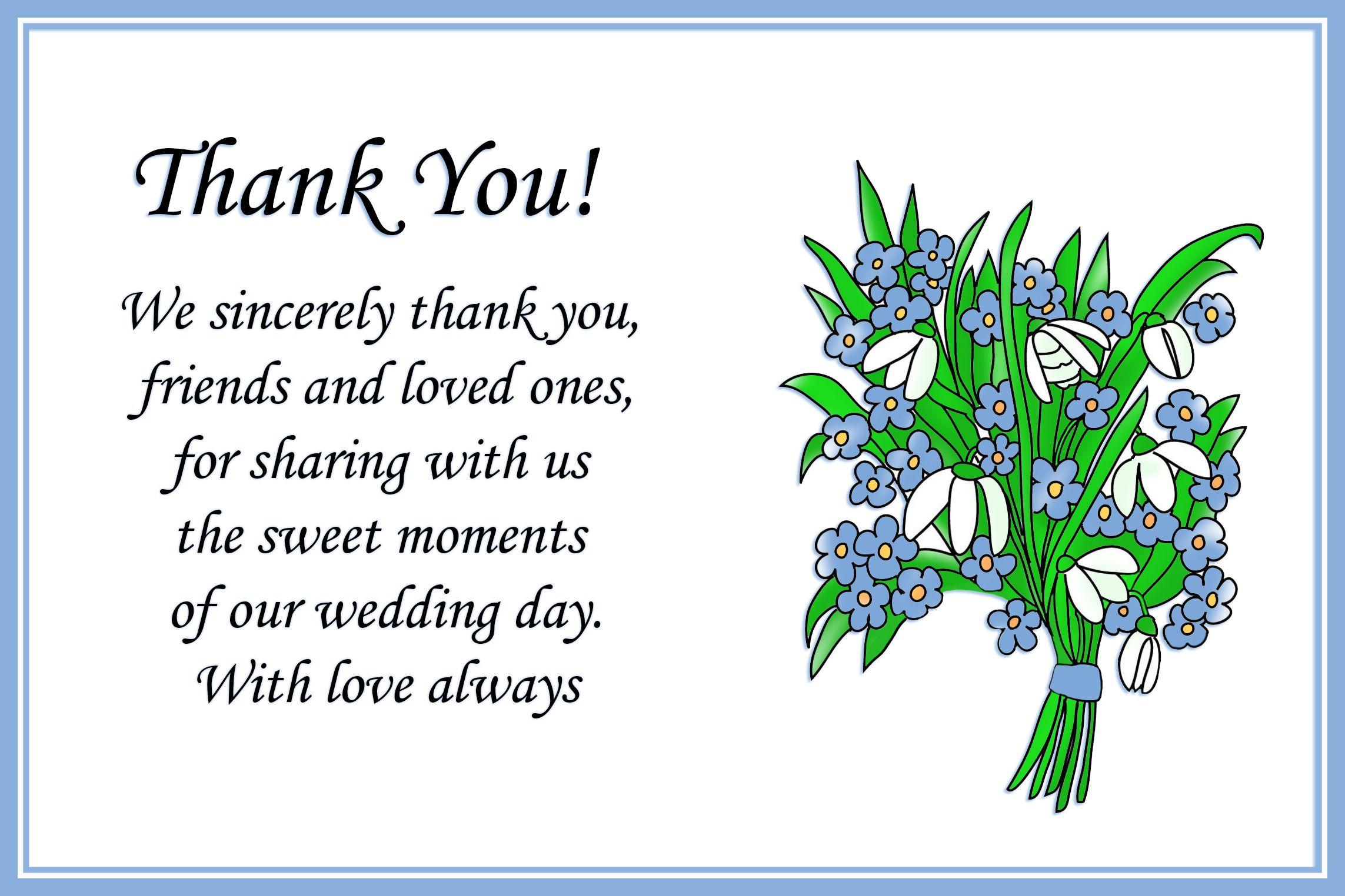 A Special Thanks to You for Taking Part In Our Wedding Day and