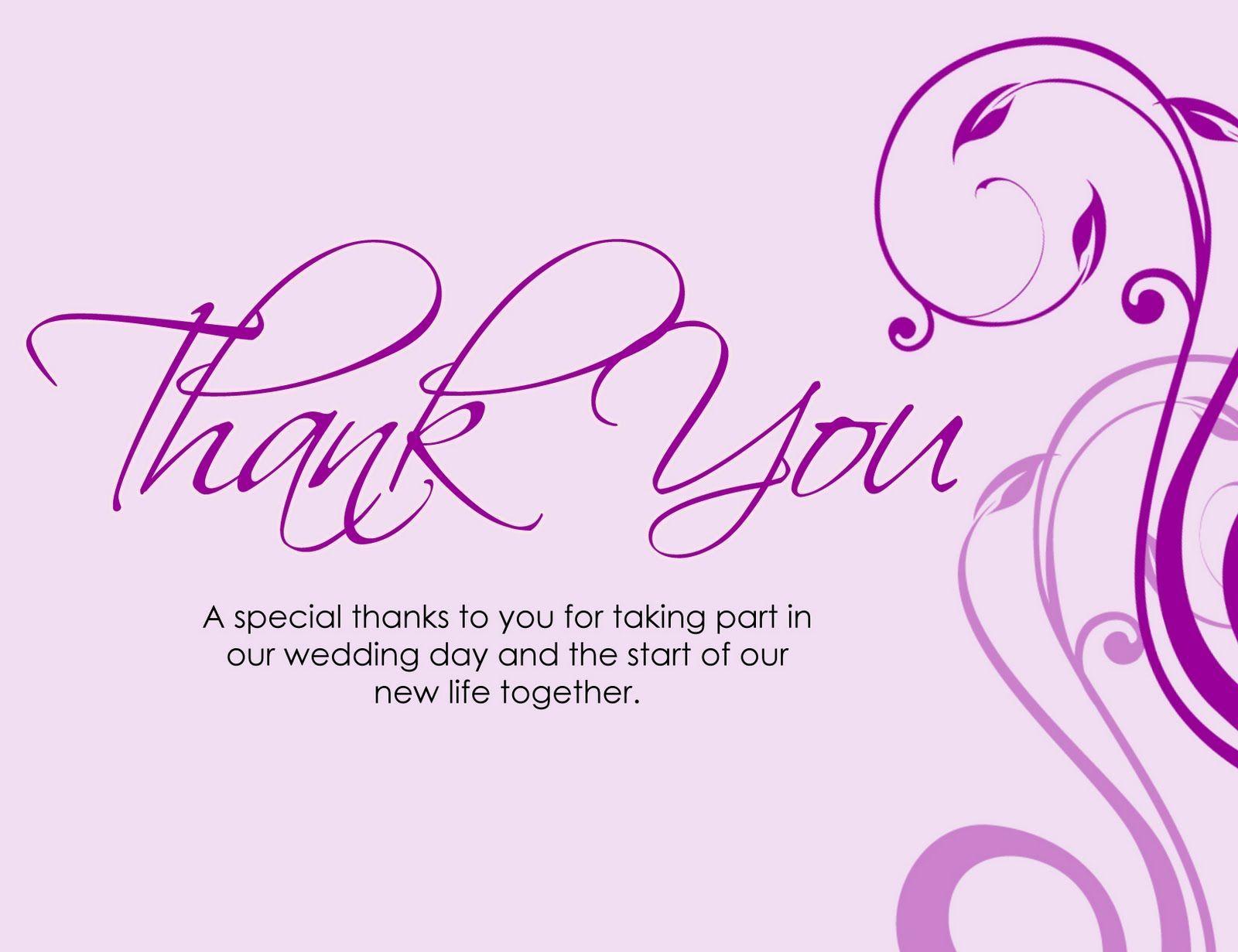 A special thanks to you for taking part in our wedding day and