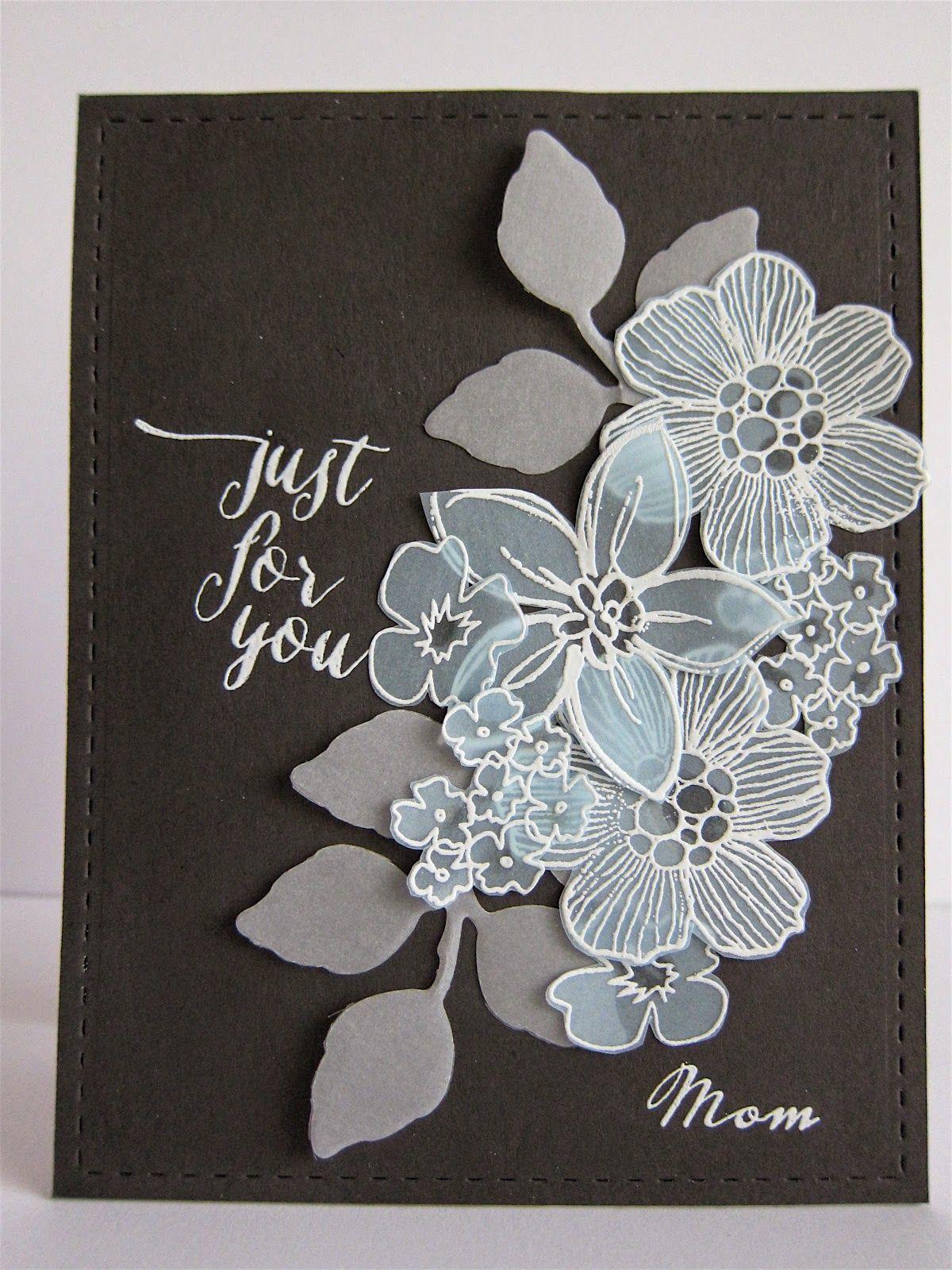 hand crafted Mother's day card from Botanical Cafe blog. black