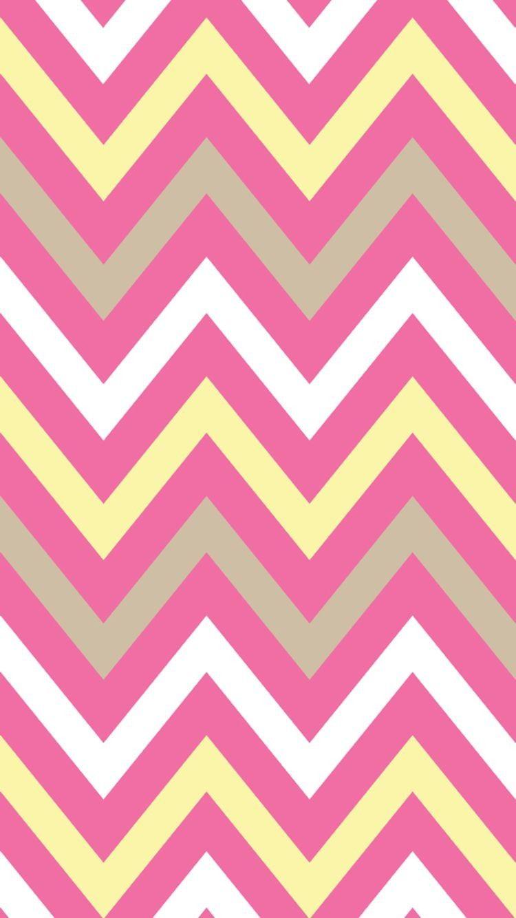 Cool Yellow and Bright Pink Thin Chevron iPhone 6 Wallpaper
