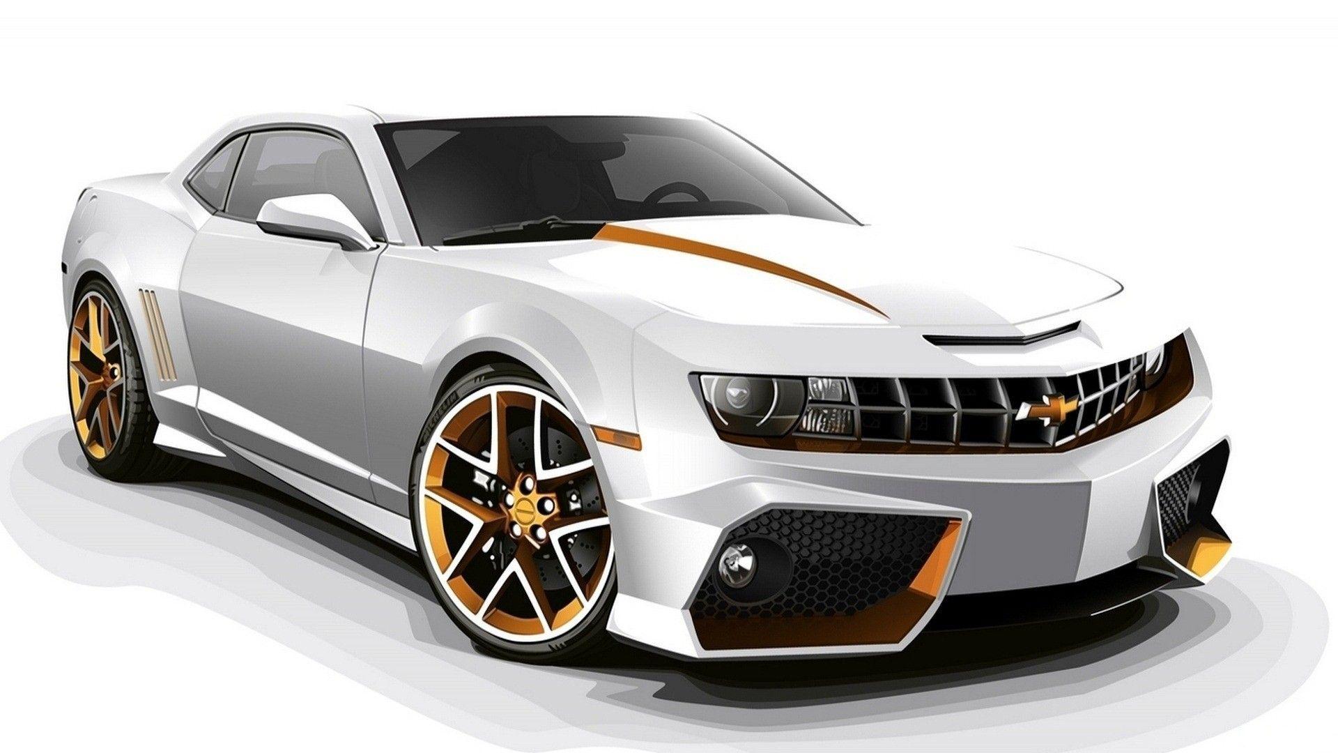 Chevrolet Camaro White 3D HD Car Wallpaper