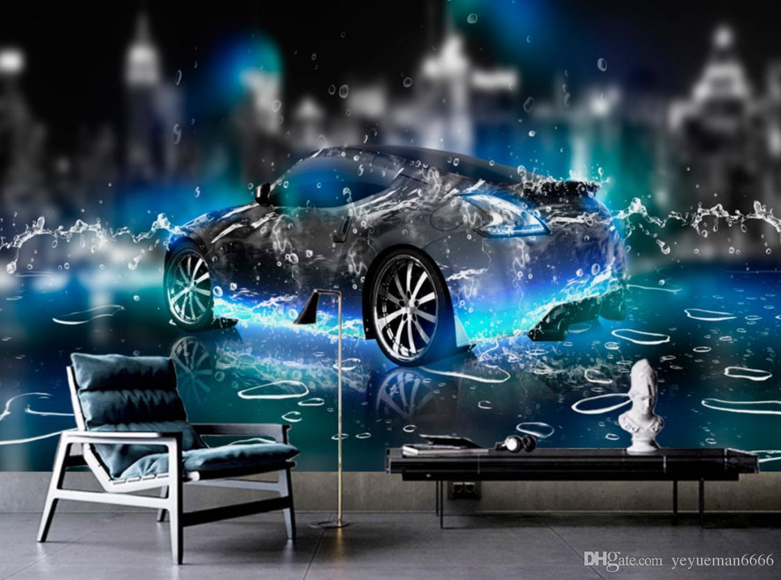 Hd Wallpaper For Bedroom Walls Water Sports Car 3D Wall Paper