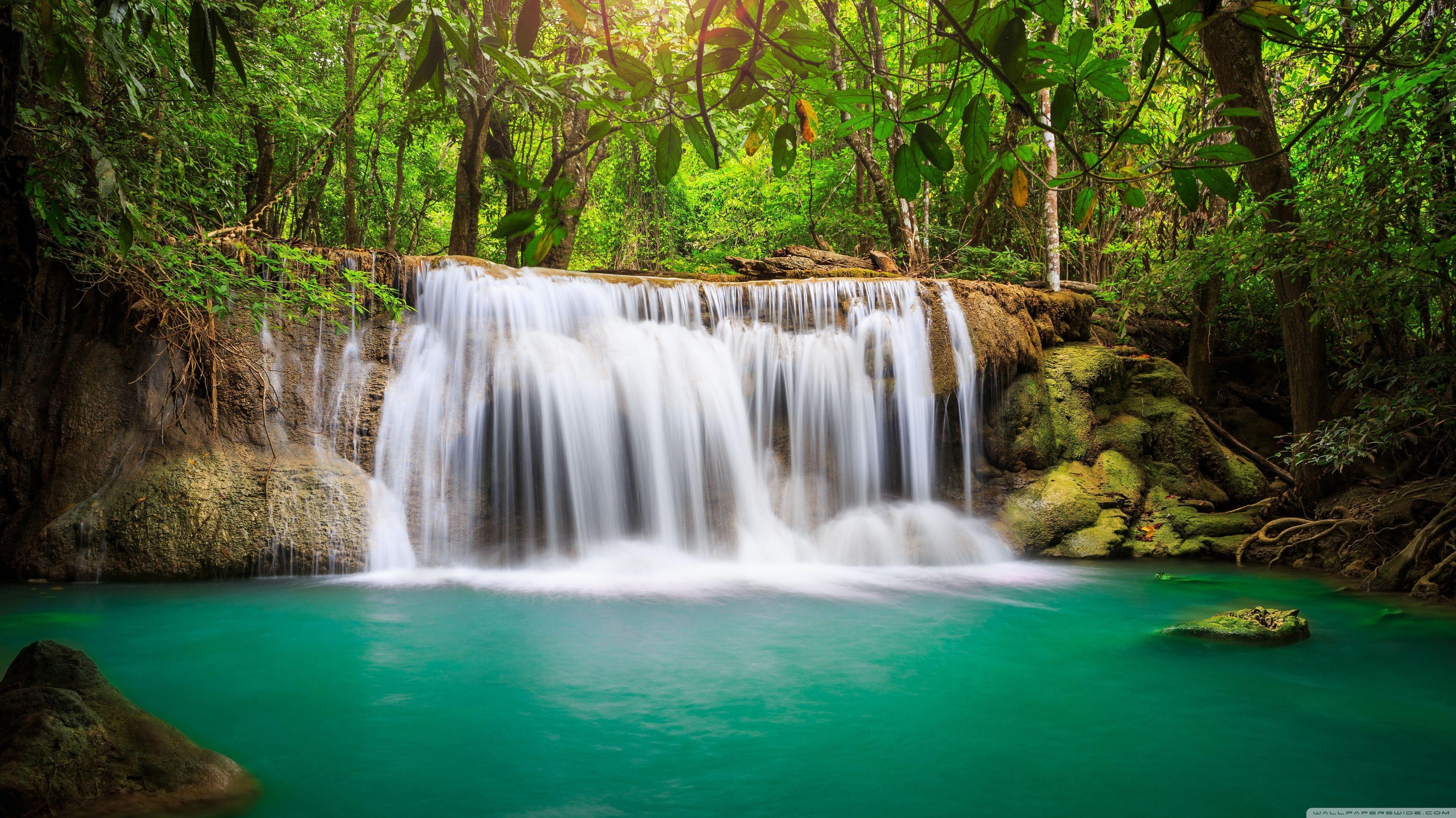 Rainforest Waterfall HD desktop wallpaper, Widescreen