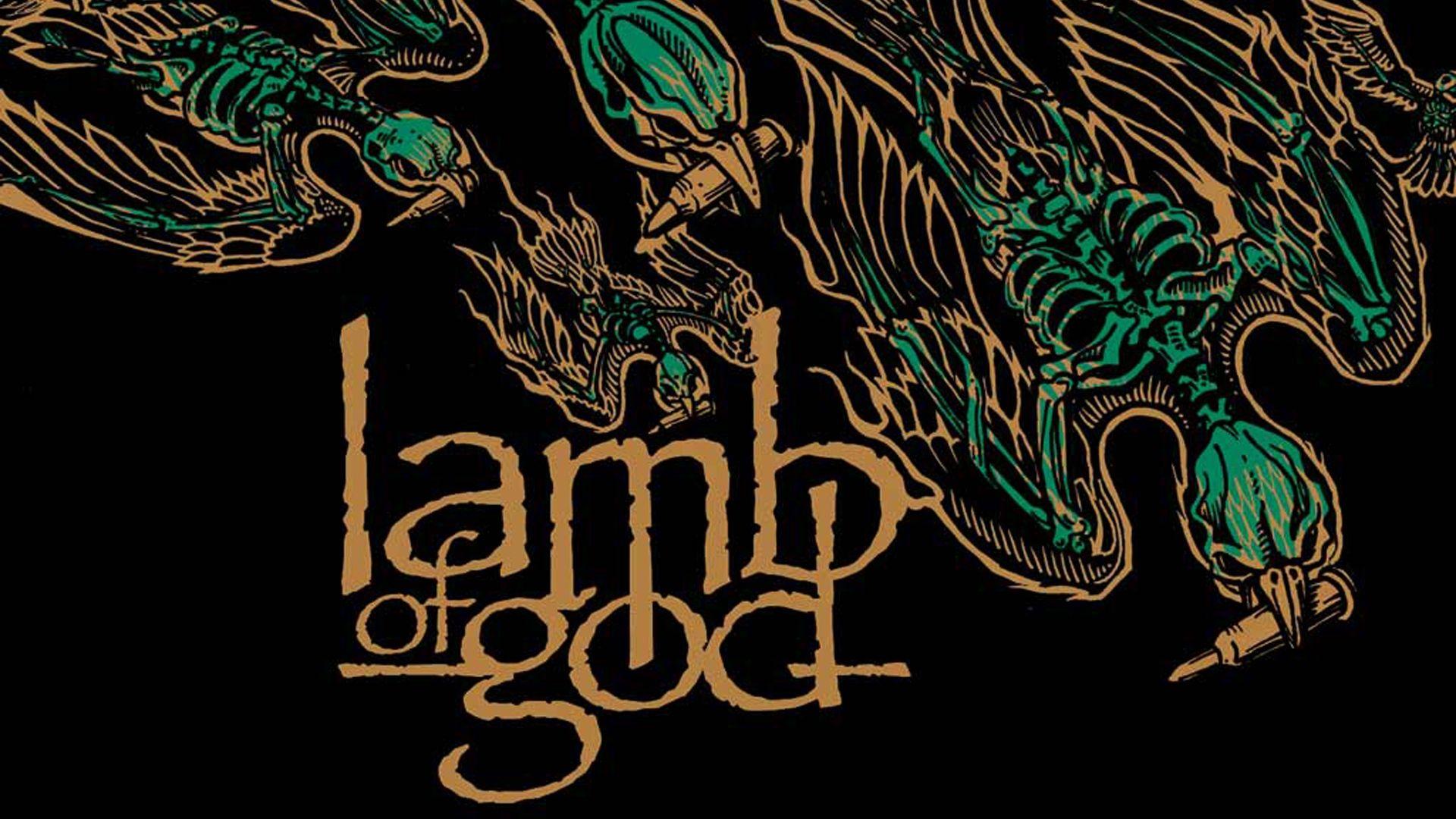 Download Wallpaper 1920x1080 lamb of god, letters, birds, skeletons
