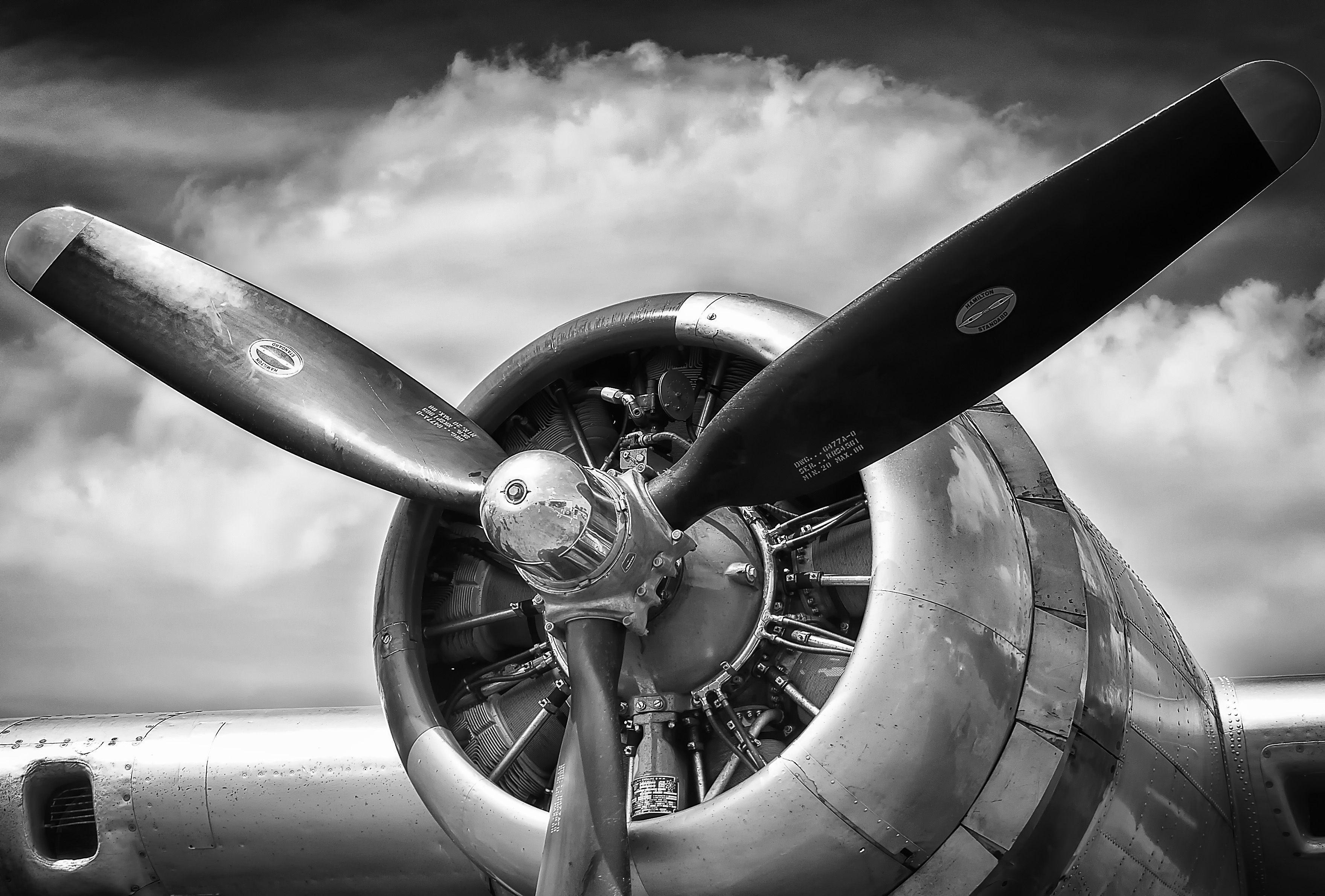 Black And White Airplane Wallpaper