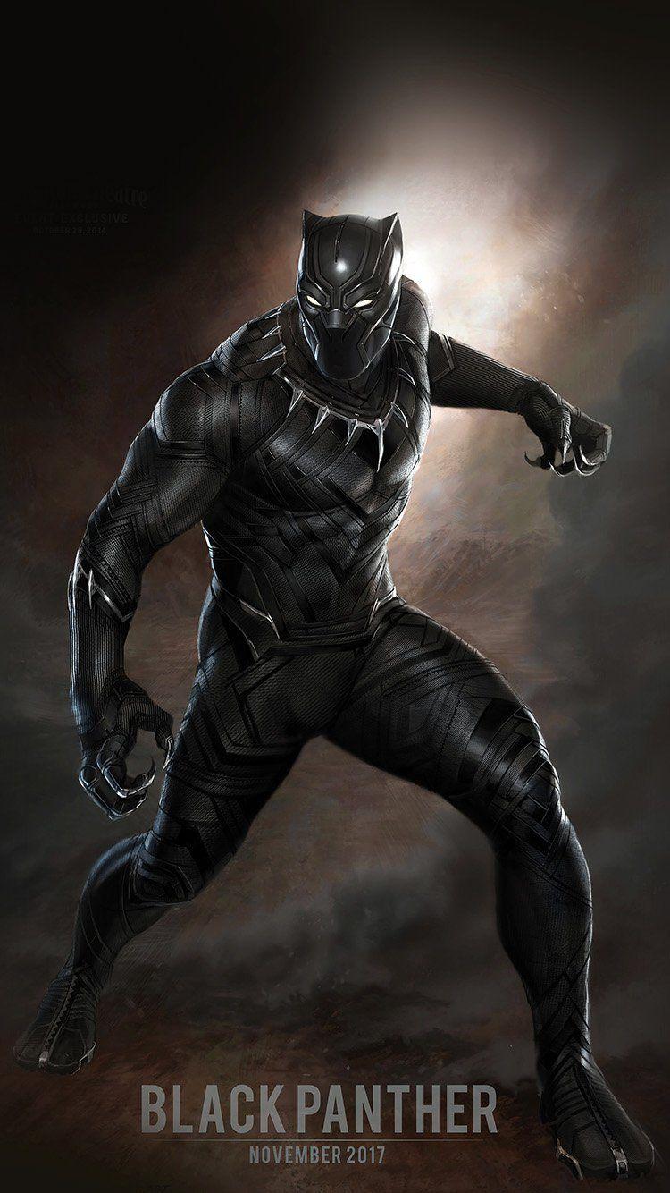 iPhone 8 wallpaper. black panther art hero
