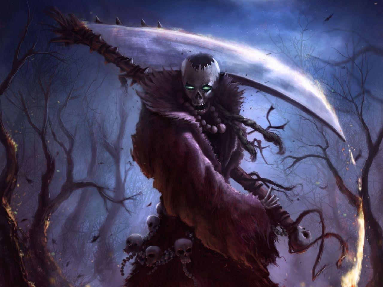 Dark Grim Reaper Purple Wallpaper Picture