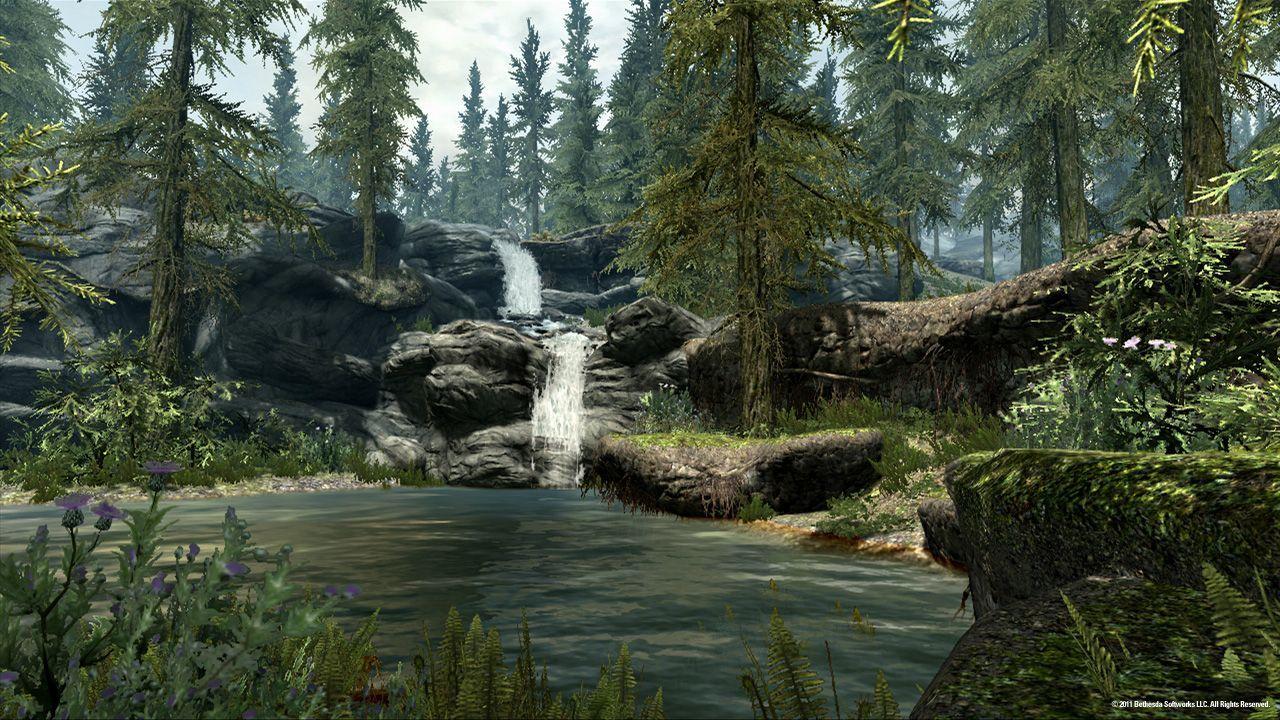 Skyrim Lake Waterfall. skyrim bound