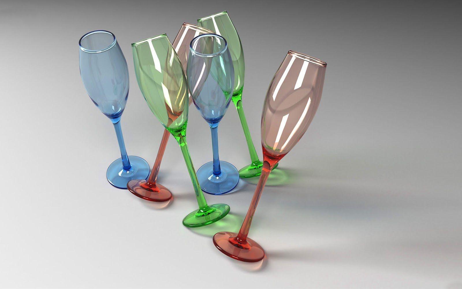 Colorful 3D drink glass wide HD HD Wallpaper Free