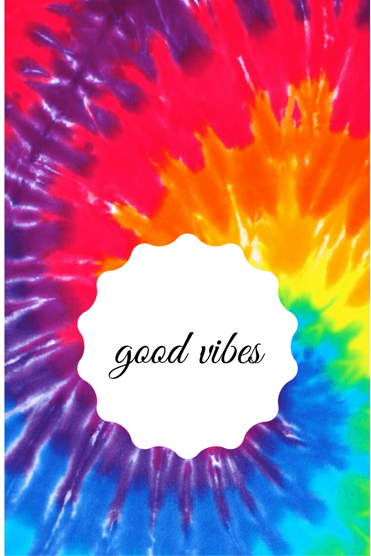 good vibes wallpaper- made with canva tie dye hippy wallpaper
