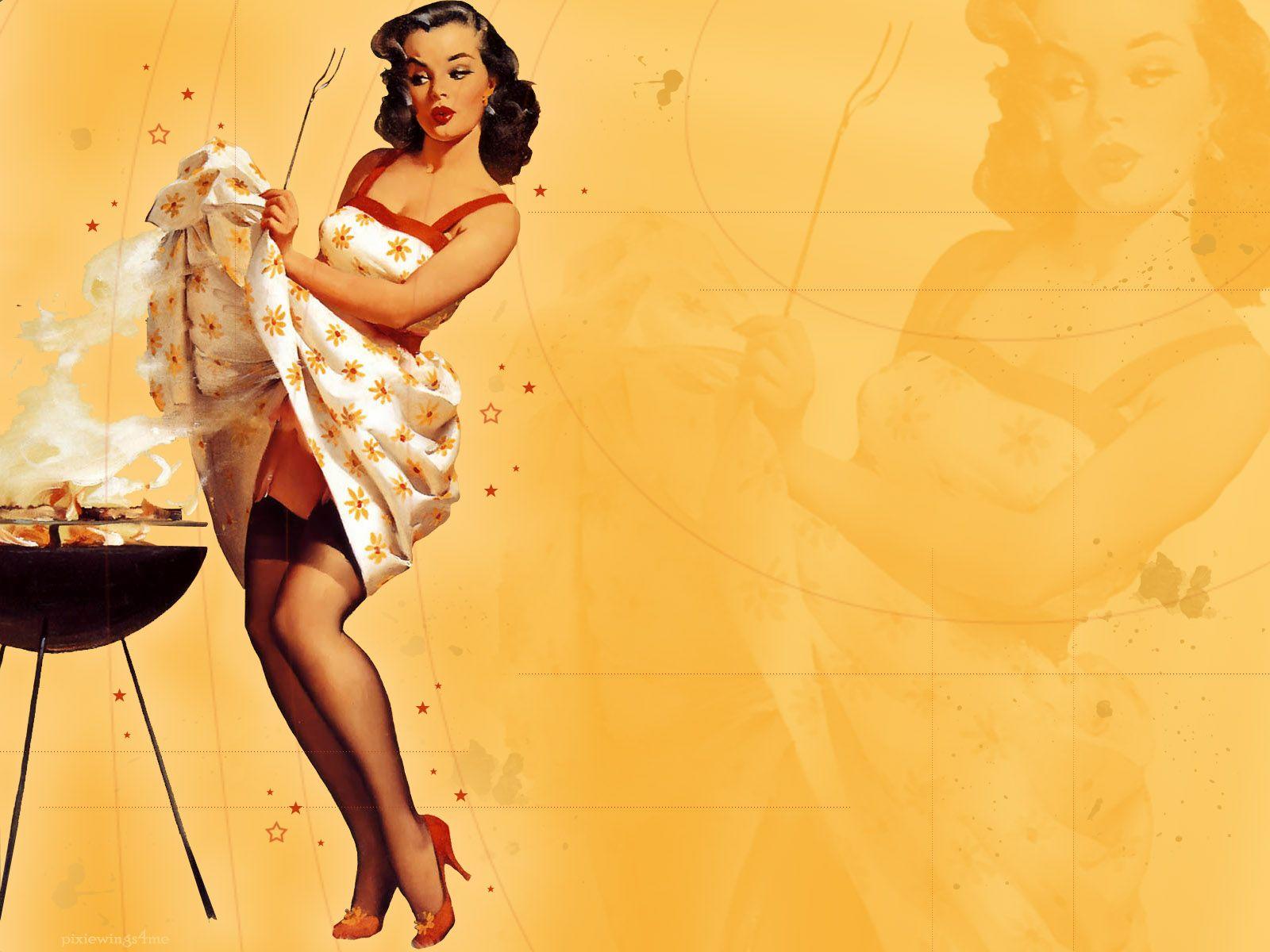 vintage pin up girls wallpaper