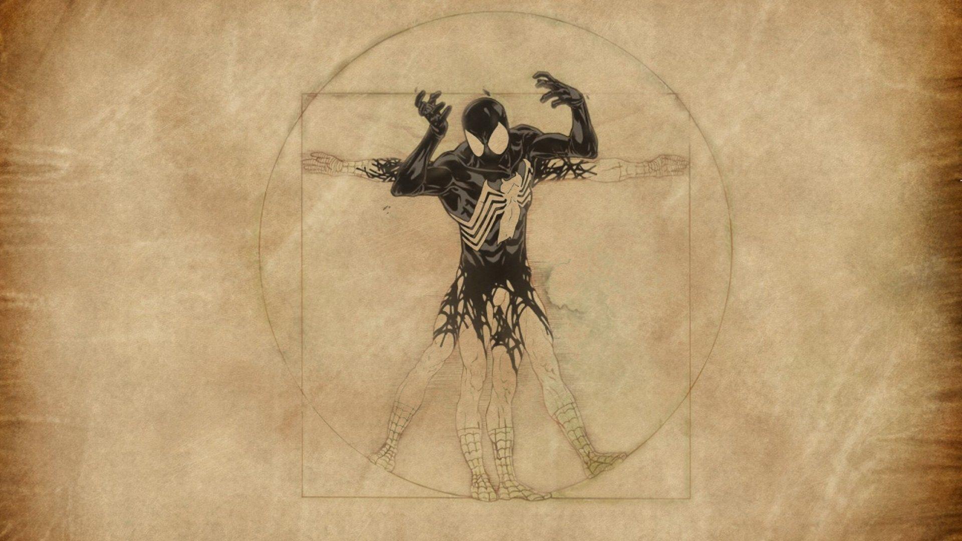 Spider Man, Leonardo Da Vinci, Venom Wallpaper