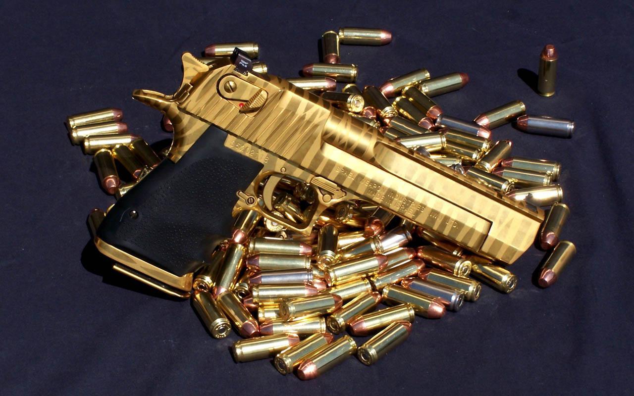 Download Free Gold Gun Wallpapers for Mobile.
