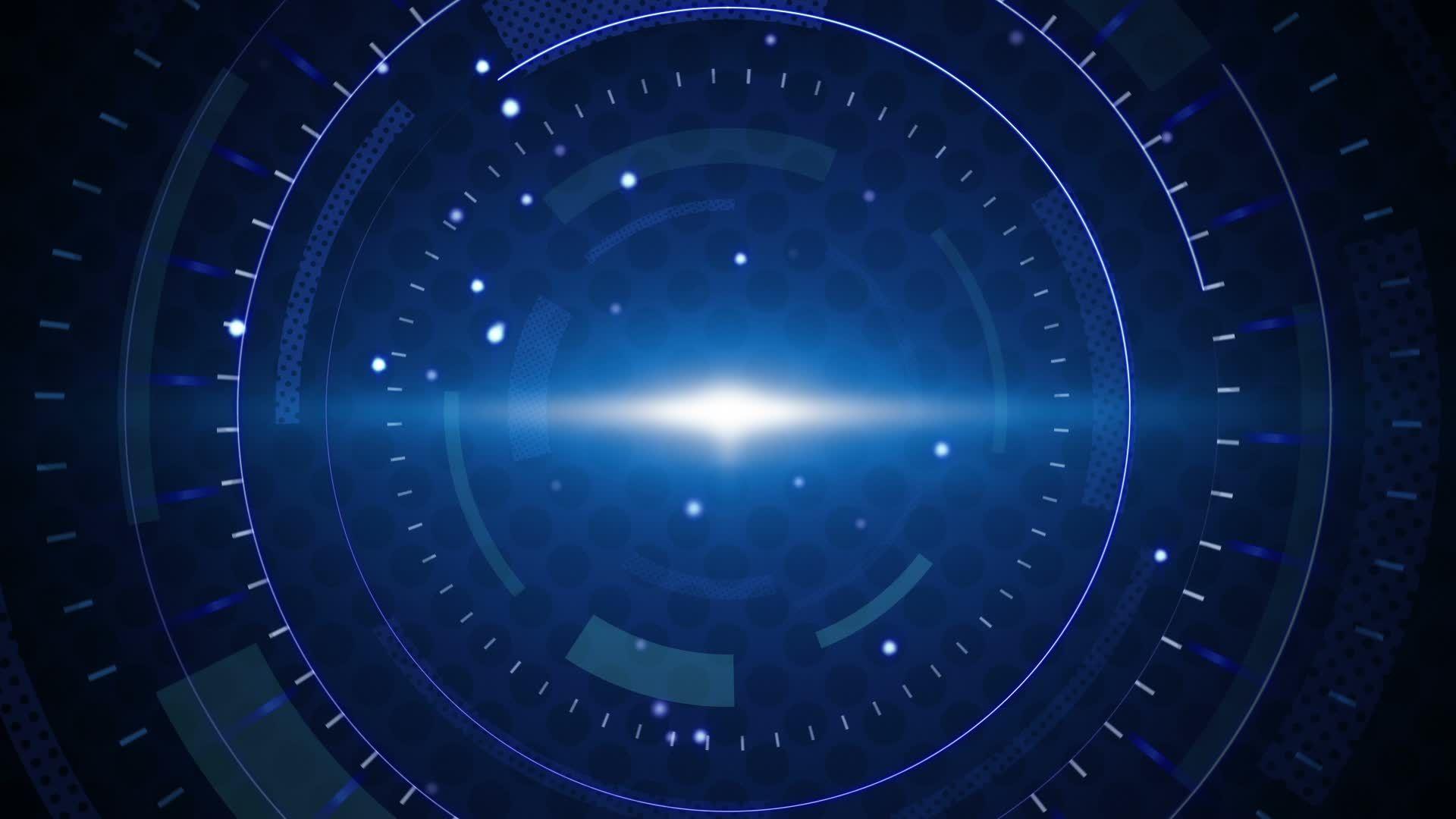 Blue techno circles loop background Video Clip