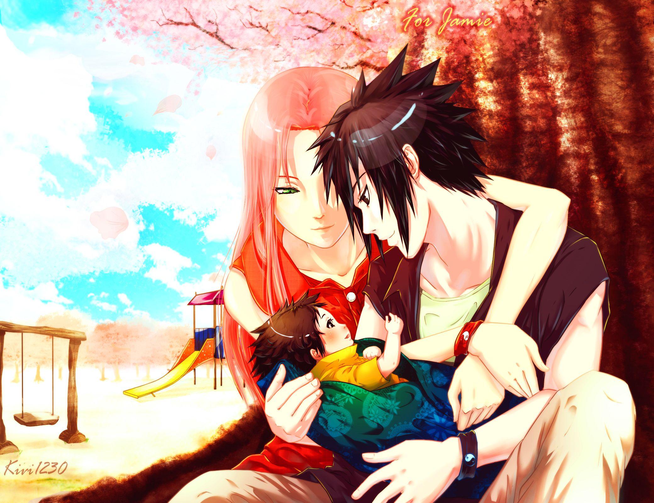 Sakura Sasuke and baby Sarada HD Wallpaper. Background Image