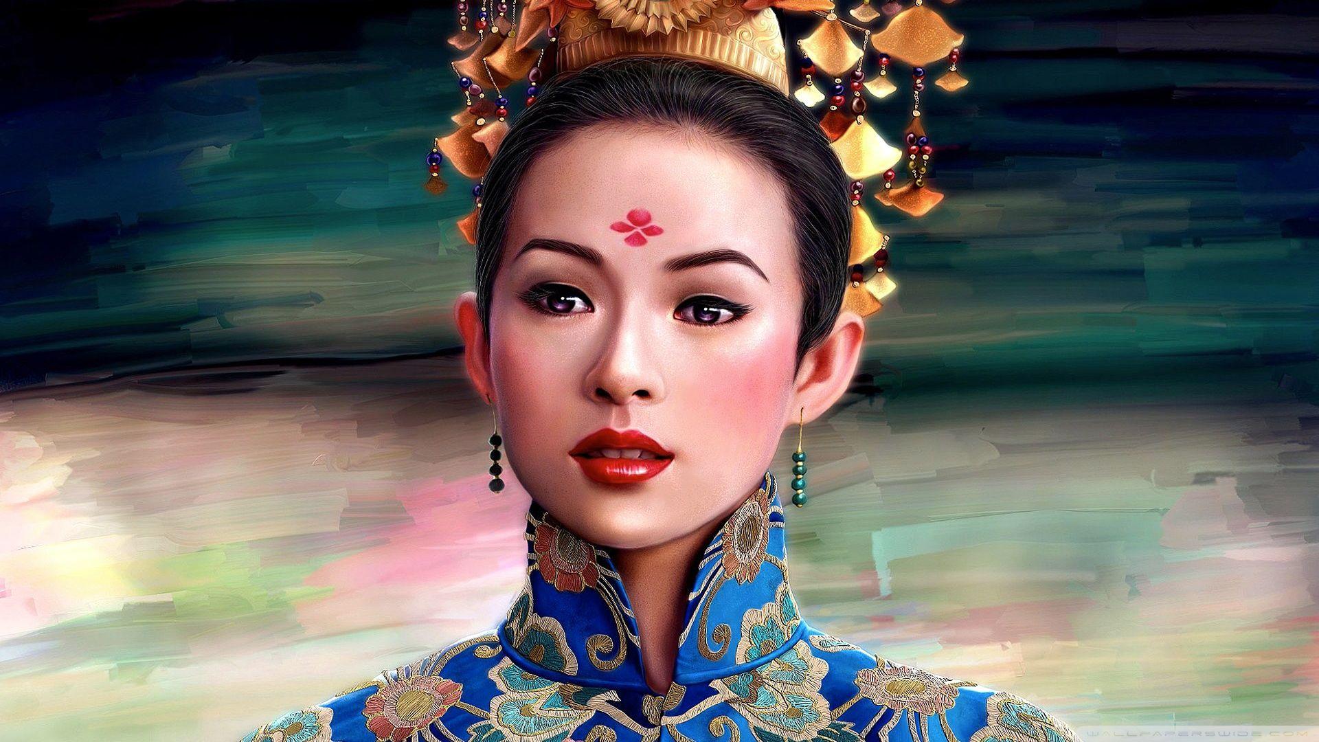 Geisha Painting ❤ 4K HD Desktop Wallpaper for 4K Ultra HD TV • Wide