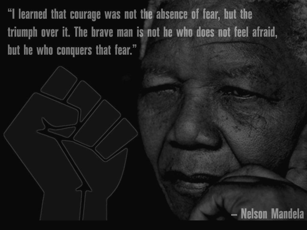 Motivational Wallpaper on Courage, Nelson Mandela quote on courage