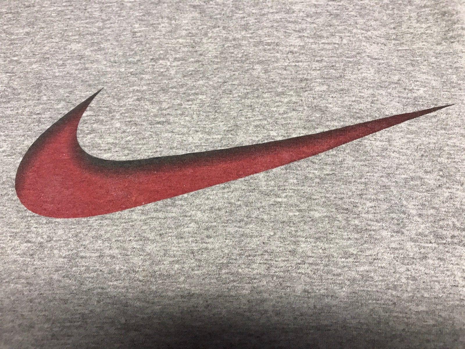 Vintage Nike Gray Cut Off T Shirt with Red Nike Swoosh Size Extra
