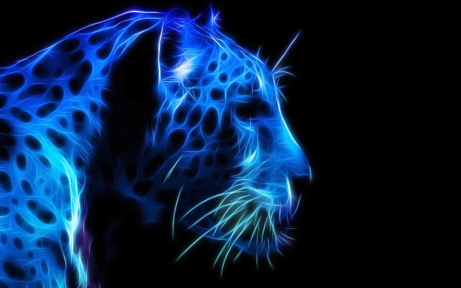 Cheetah 3D Digital Art Black Wallpaper