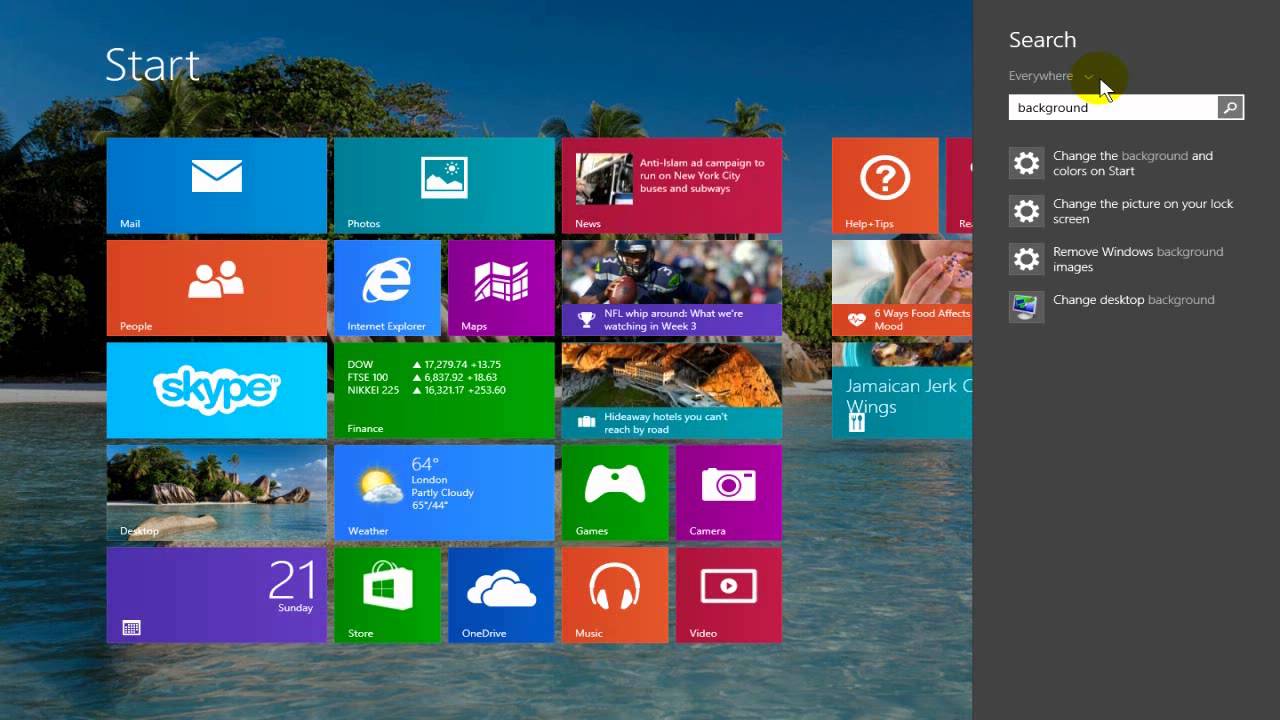 How to Change Windows 8.1 Start Screen Background & Fun