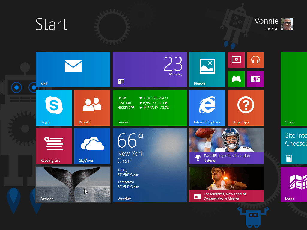 How to use your Desktop Background image on the Windows 8.1 Start