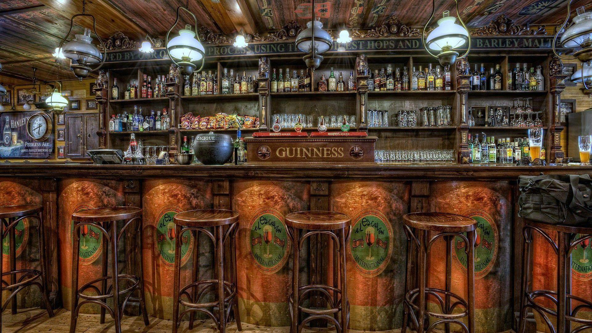 Other: English Pub Bar Stools Full HD 1080p Background for HD 16:9