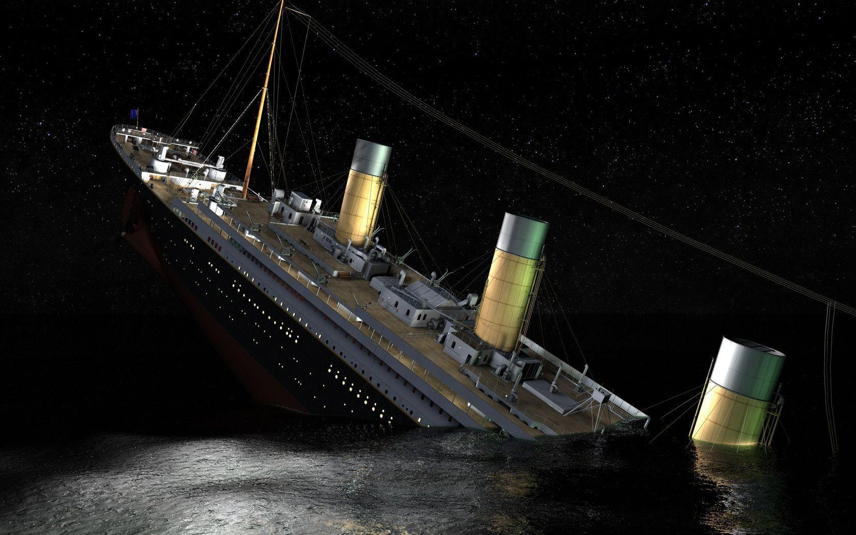 1680x1050px Titanic Sinking Wallpaper