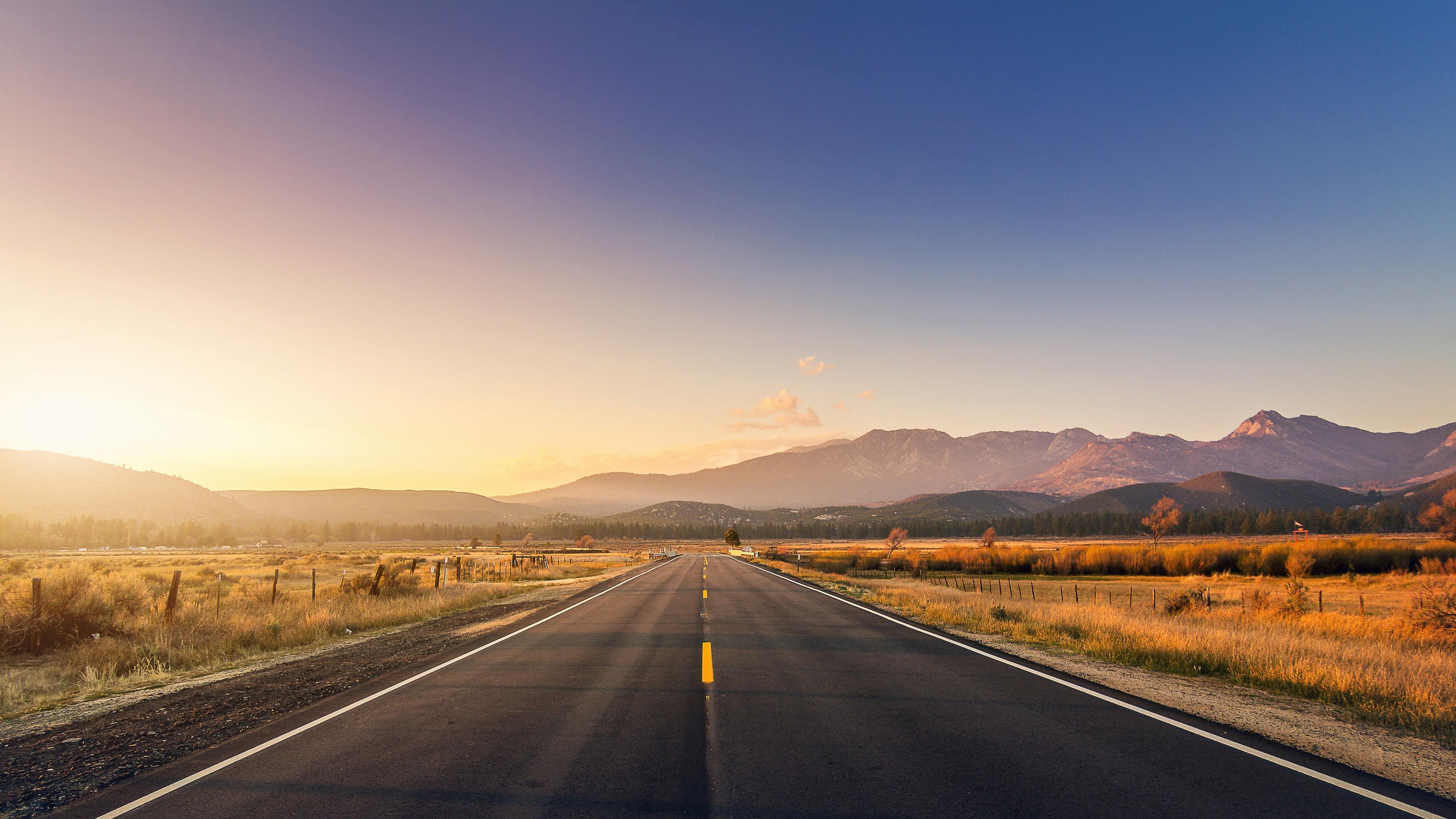 Road With Sunset And Mountains Wallpaper. Wallpaper Studio 10