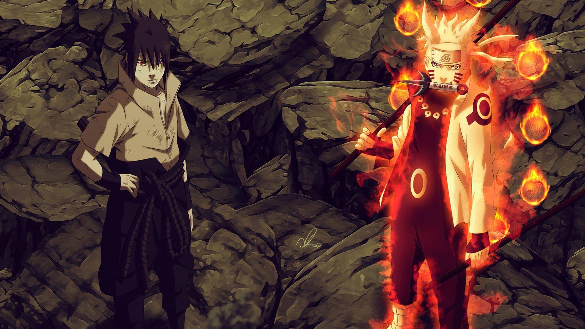 Six Paths Naruto and Rinnegan Sasuke (Revolution) vs Madara