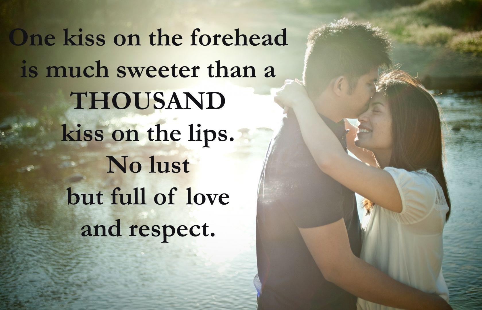 kiss day romantic forehead kiss smile romantic quote 1920×1080