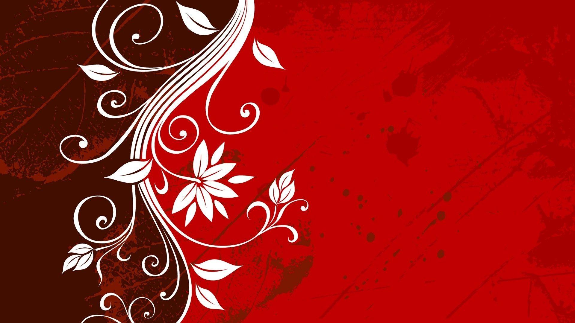 Awesome flowery design dark red background wallpaper. HD