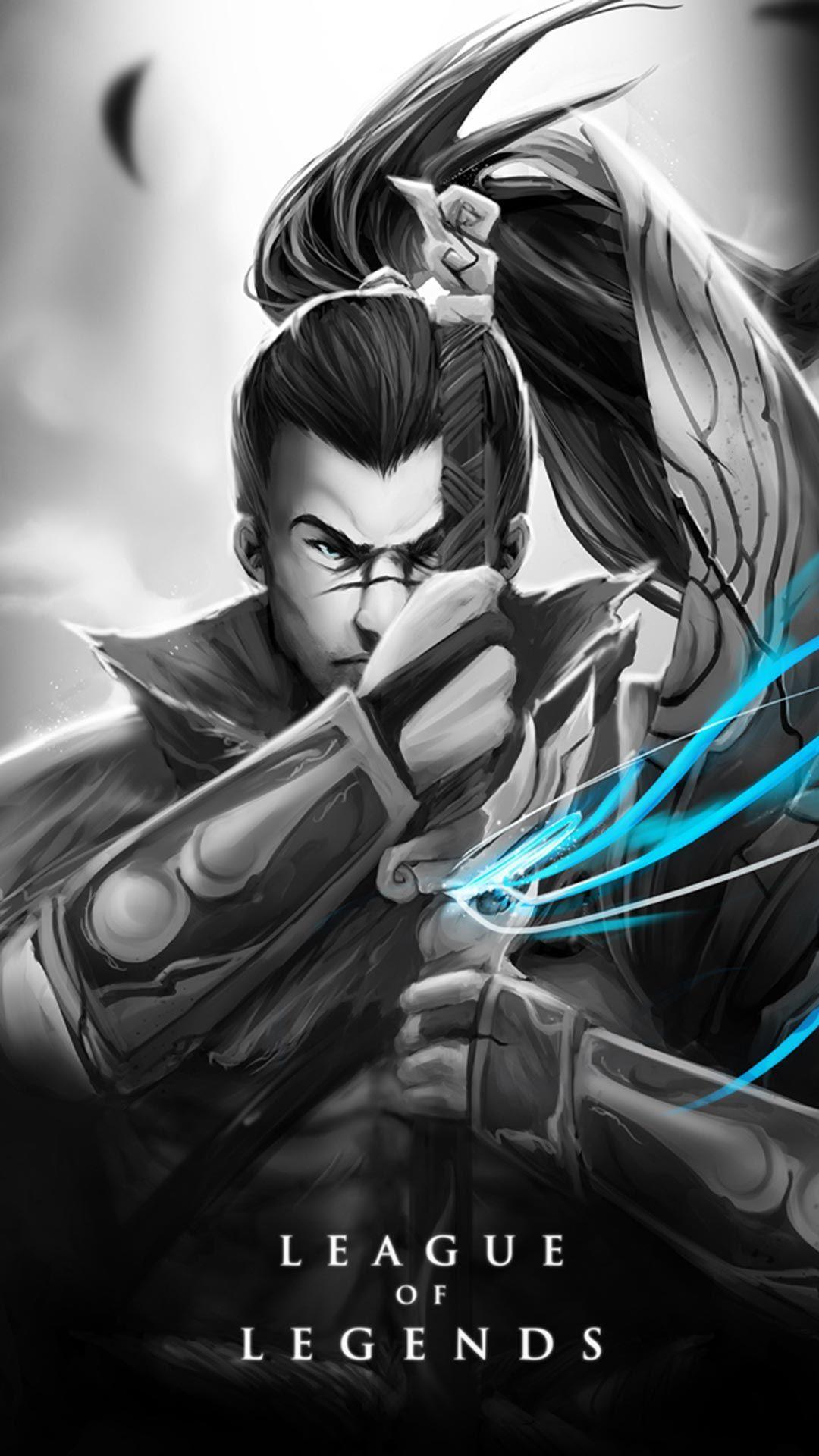 Yasuo Skin black and white android, iphone wallpaper, mobile