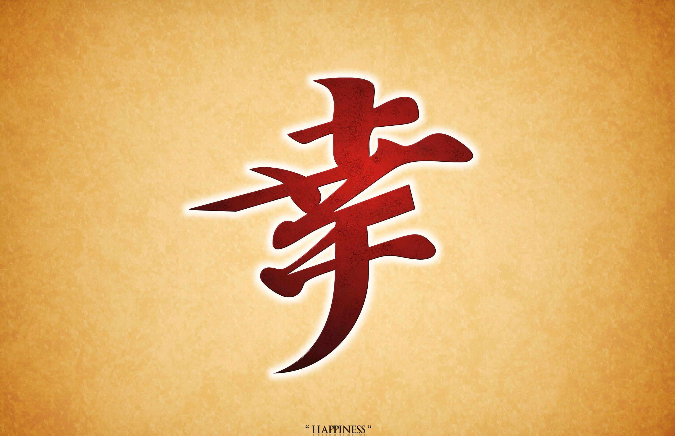 Happiness In Kanji Japanese Wallpaper