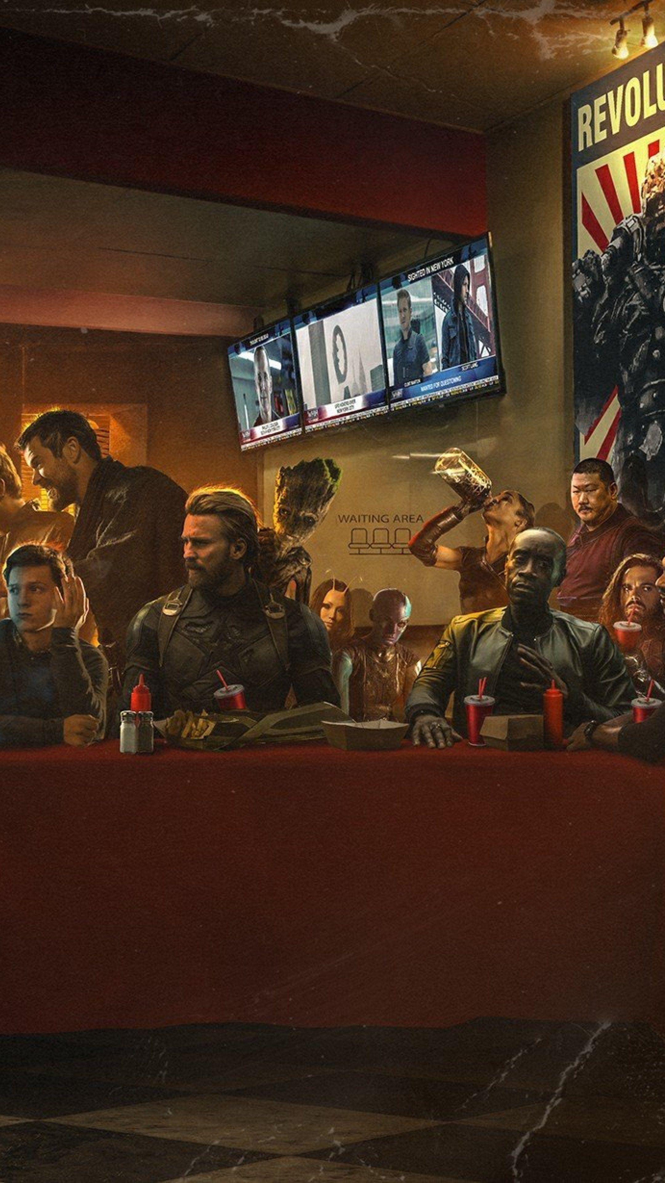Stan Lee With Avengers Infinity War Superheros Artwork