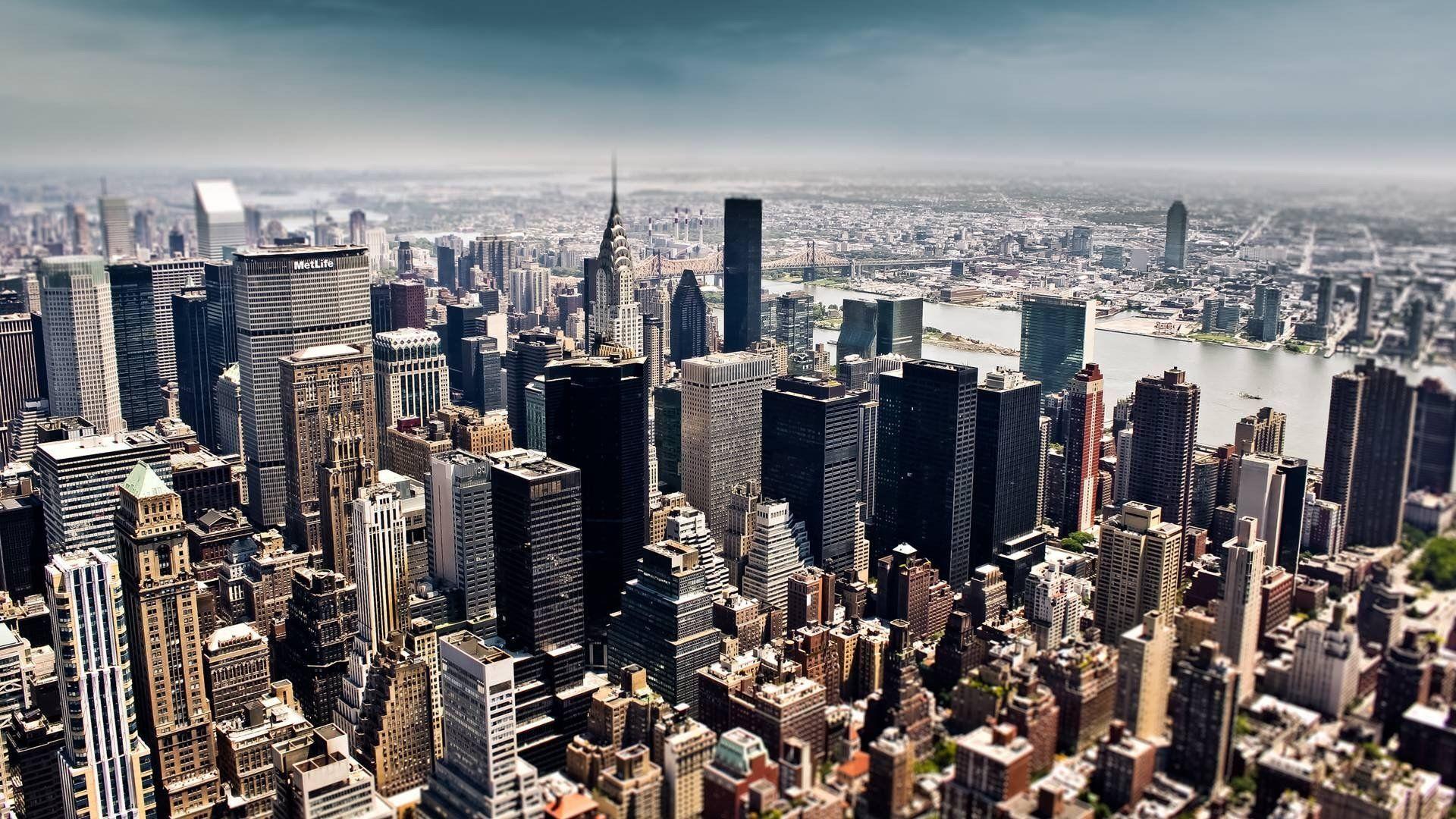 Cityscapes Tilt Shift Buildings Blurred New York City Chrysler