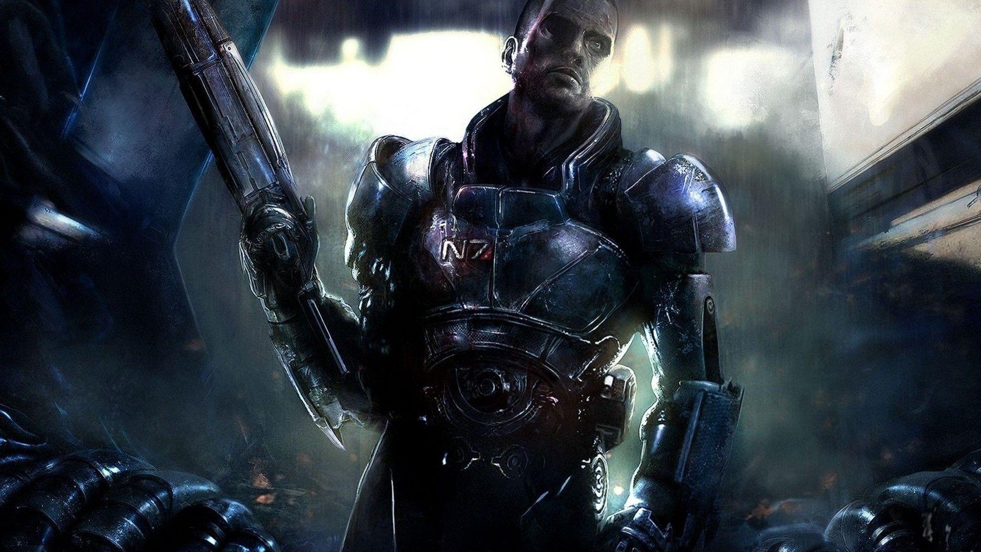 Artwork Commander Shepard Digital Art Mass Effect Video Games
