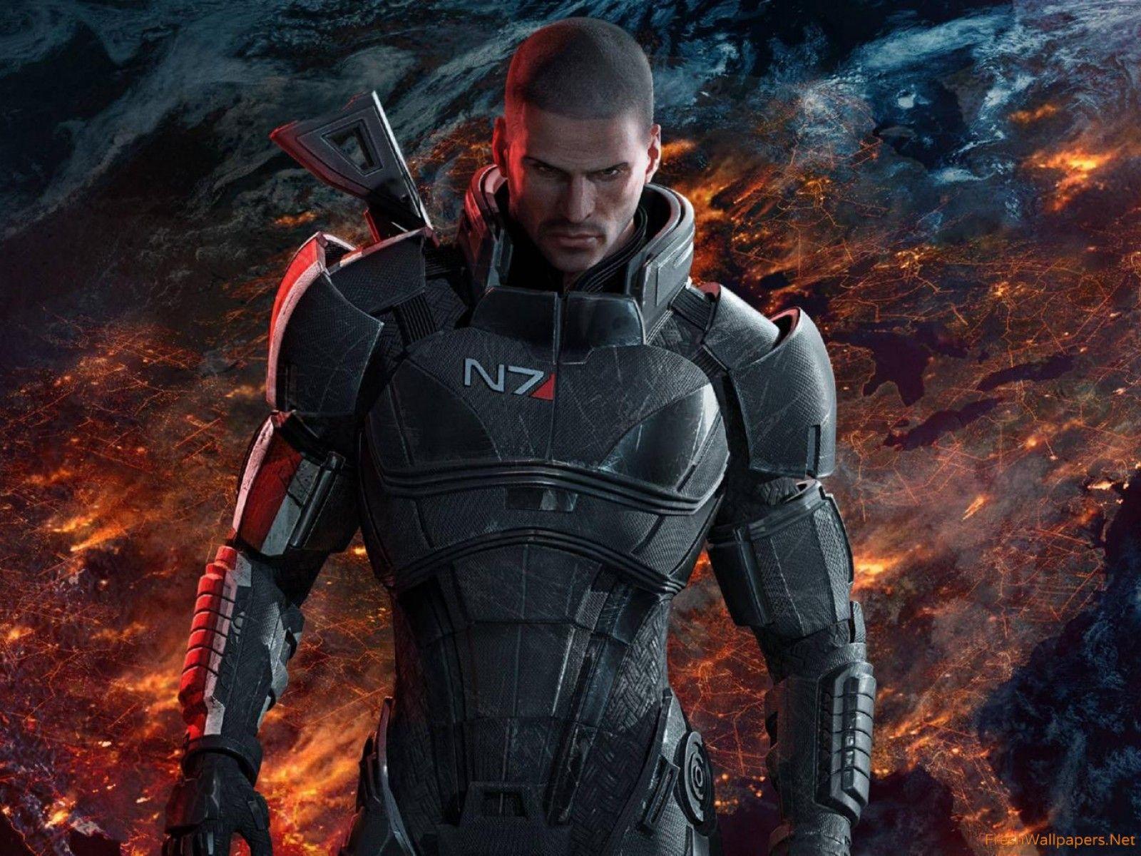 Male Commander Shepard in Mass Effect wallpaper