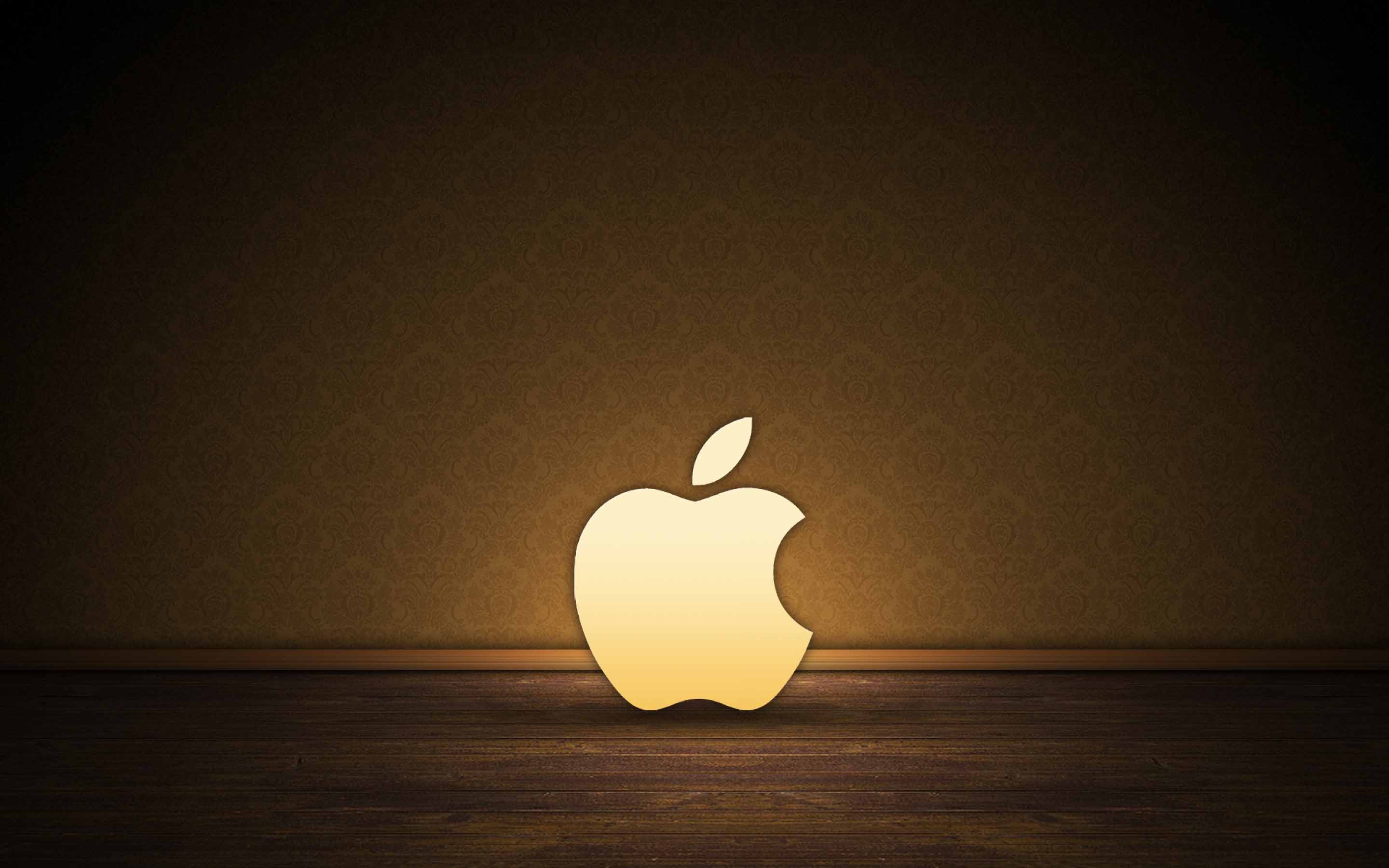 Brown color apple logo free high definition wallpaper. High