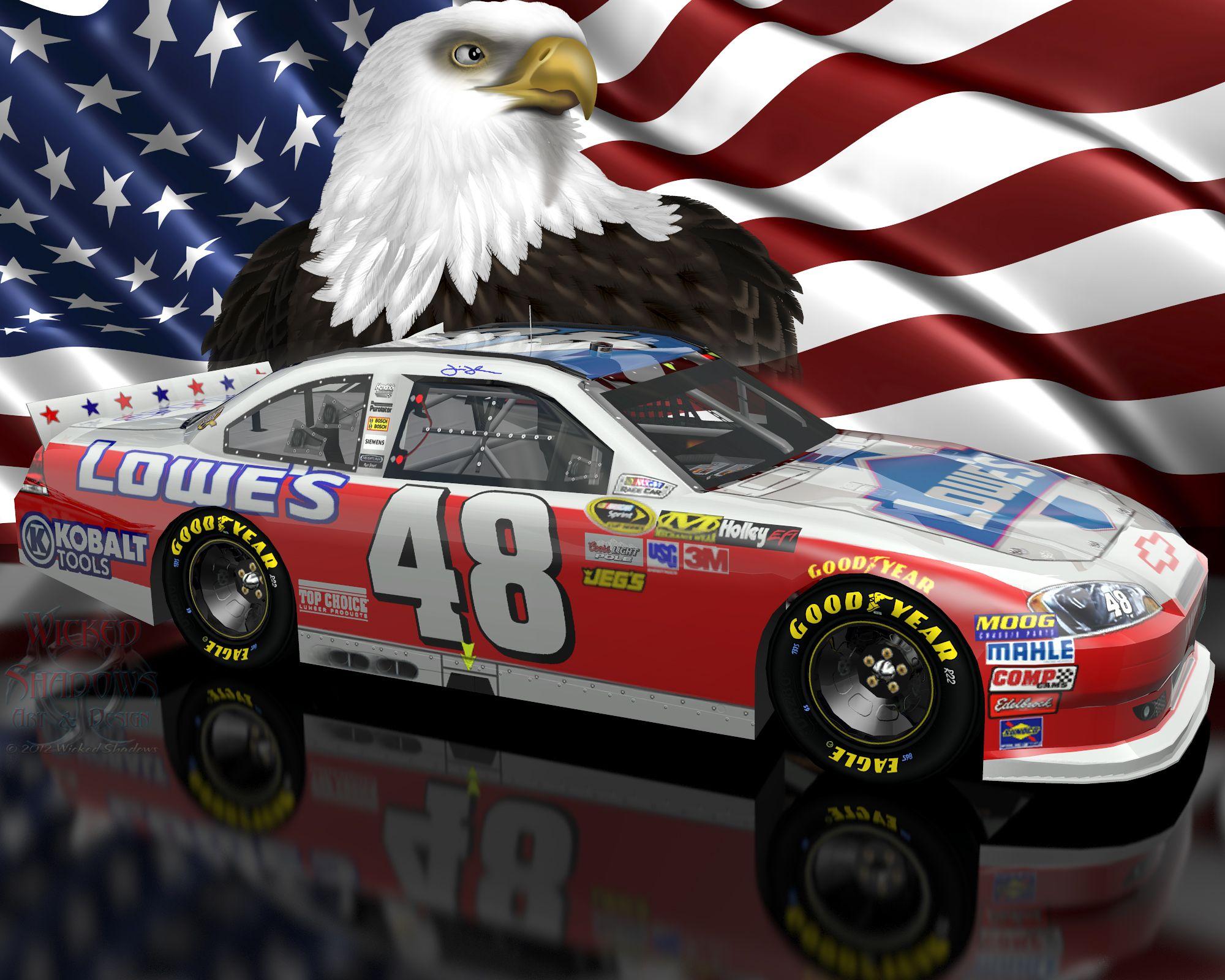 Wallpaper By Wicked Shadows: Jimmie Johnson NASCAR Unites Patriotic