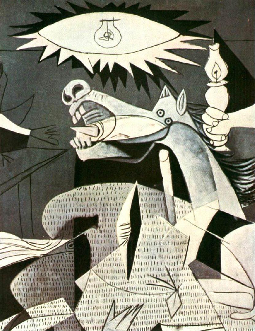 Guernica detail. Dora Maar painted the stripes as she was taking